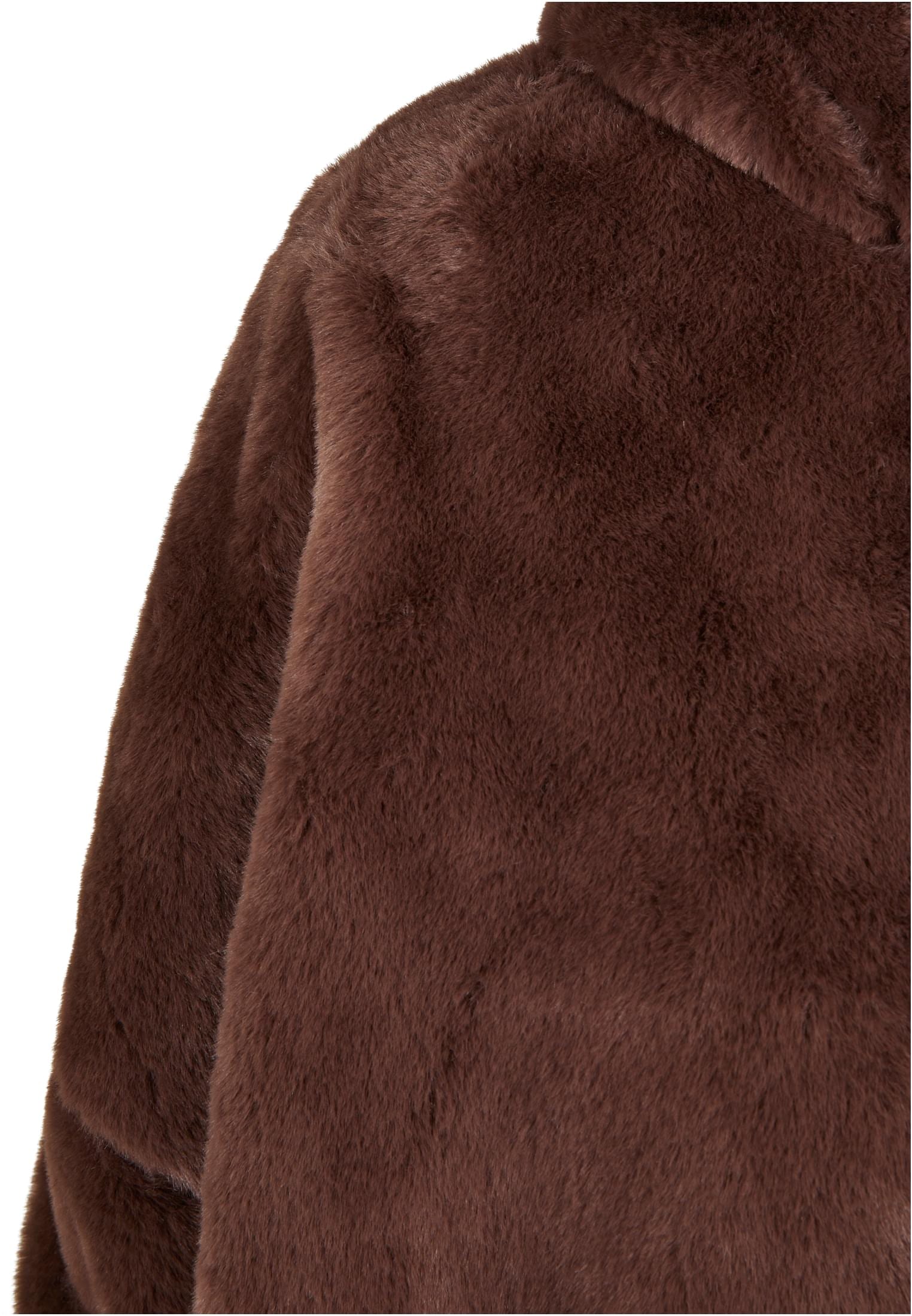Fubu Collegejacke »Fubu Damen FW224-022-1 Signature Rhinestone Fur Jacket brown«, (1 St.), mit Kapuze