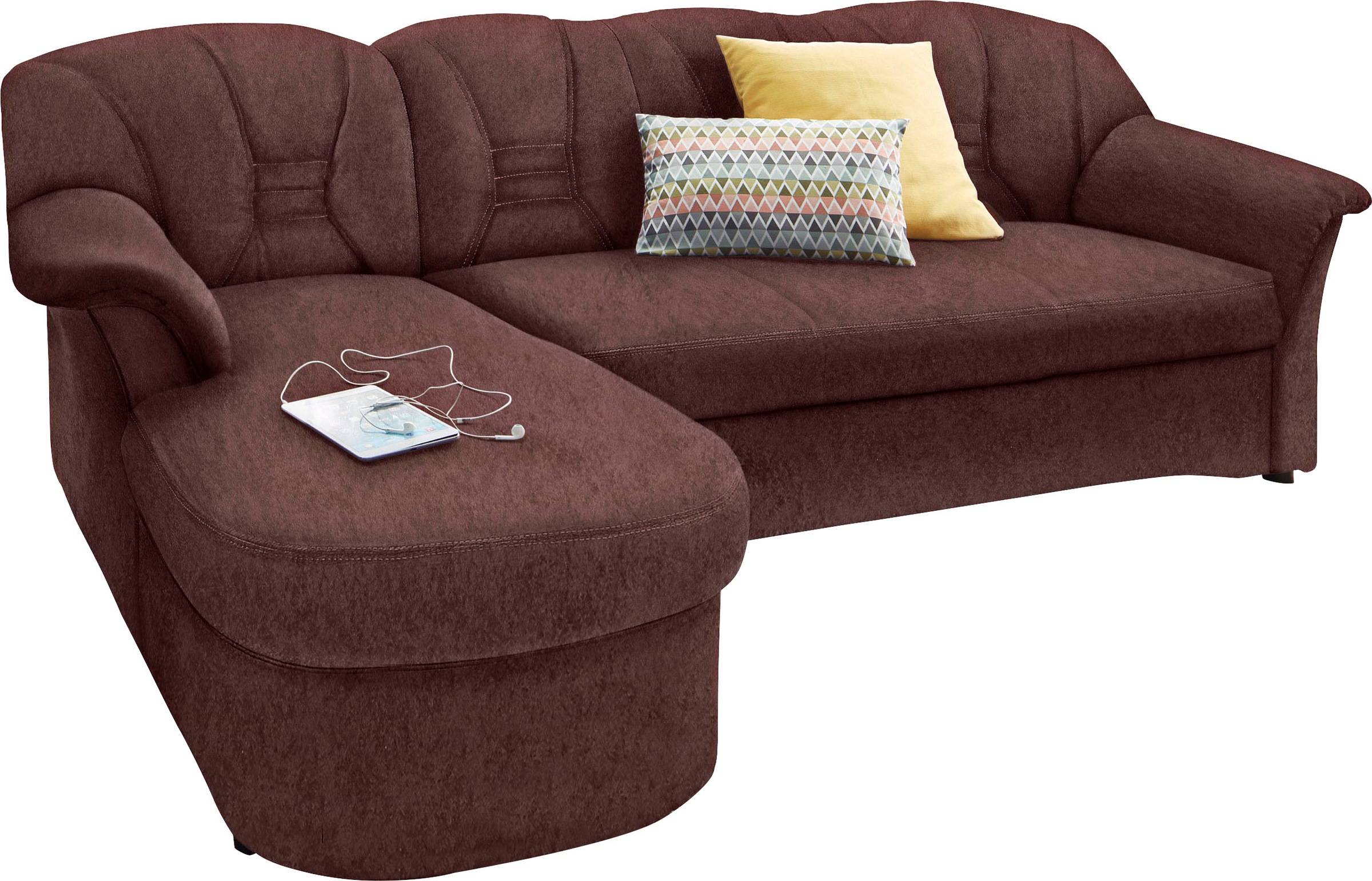 DOMO collection Ecksofa "Elva, zeitloses Design, elegante Rückensteppung, B günstig online kaufen