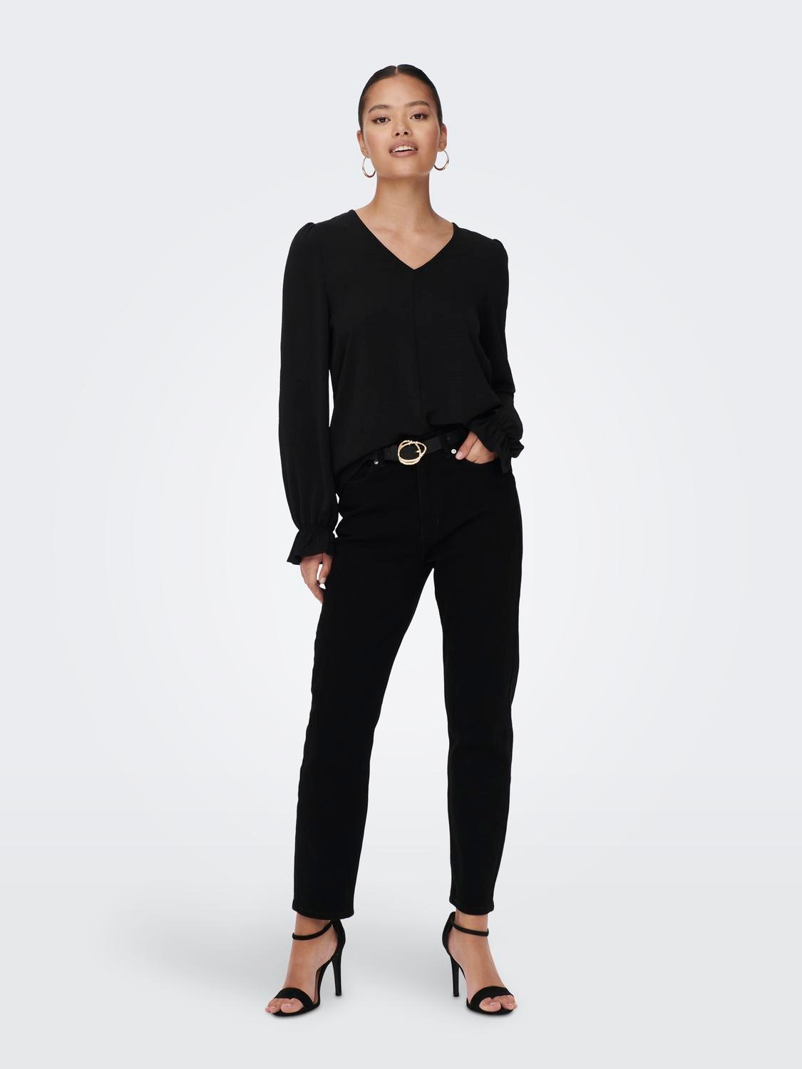 Thumbnail - ONLY Spitzenbluse "ONLMETTE L/S LACE TOP WVN" Kunstfaser, regular fit