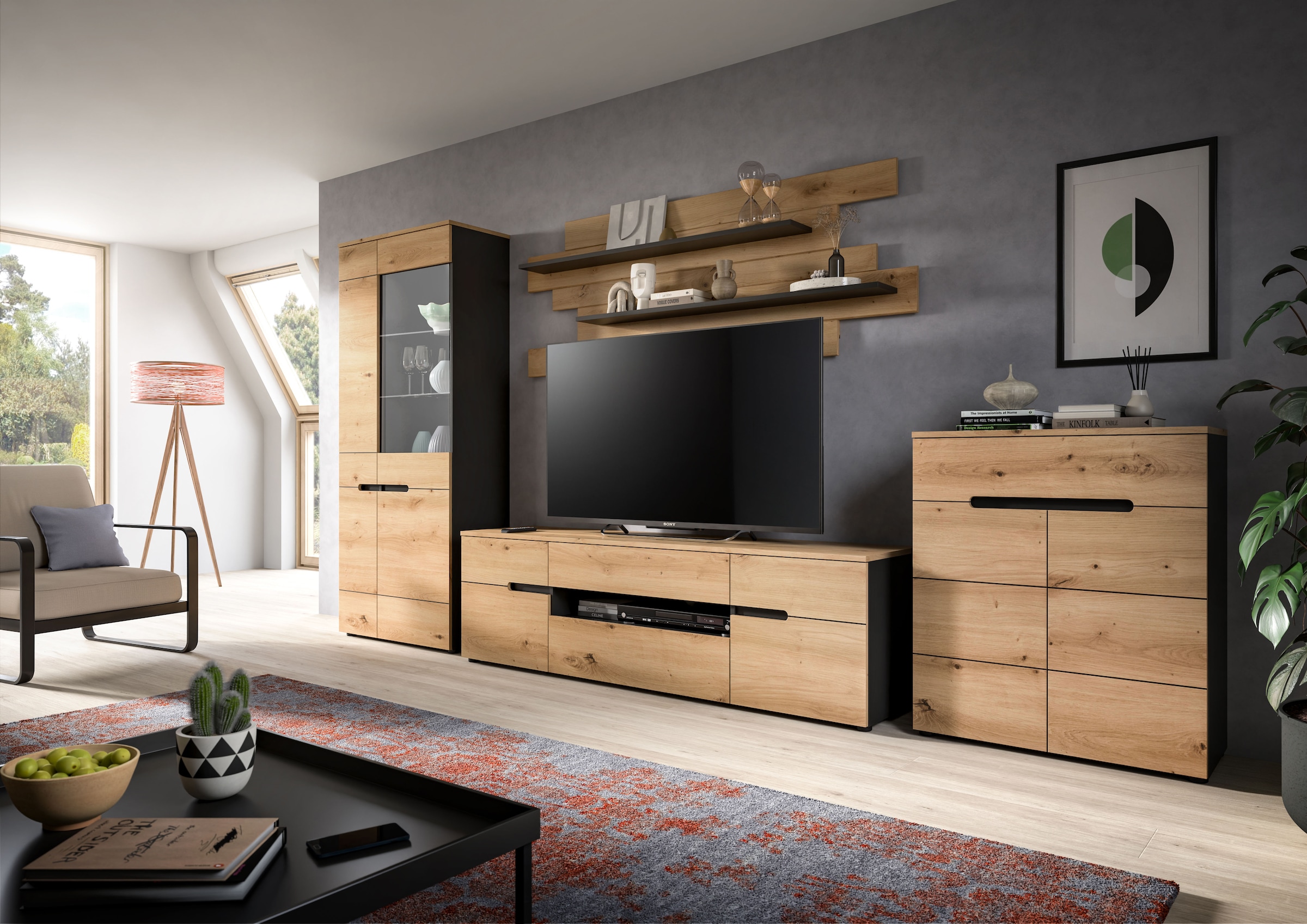 INOSIGN TV-Schrank »REHAT, TOPSELLER!, Breite: 184cm, 2 Türen, 1 Klappe, 1 Schublade«, (1 St.), Lowboard, TV Lowboard, Anrichte, Fernsehschrank, Sideboard