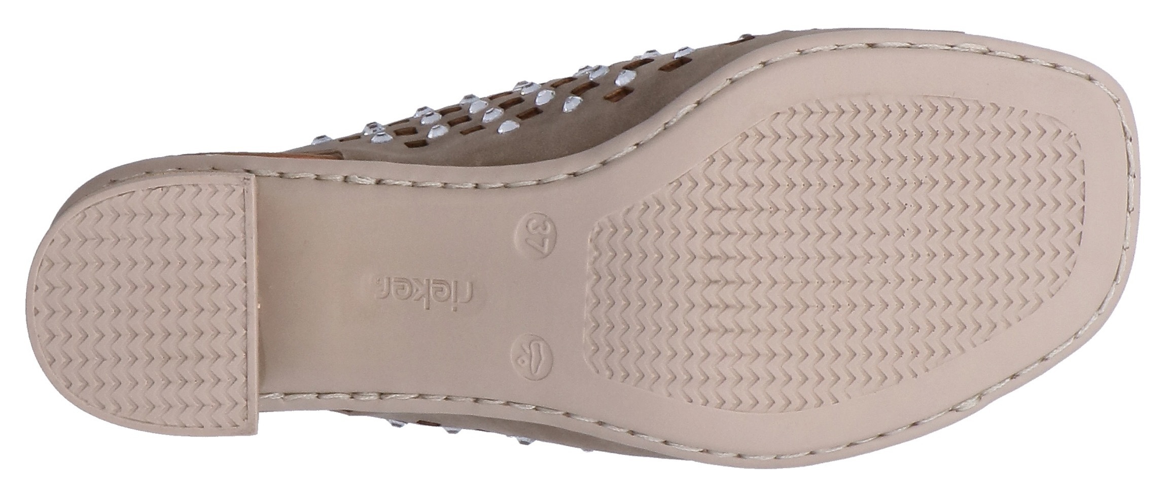 Rieker Schaftsandalette  Sommerschuh, Urlaubsschuh mit Klettverschluss und Glitzersteinchen