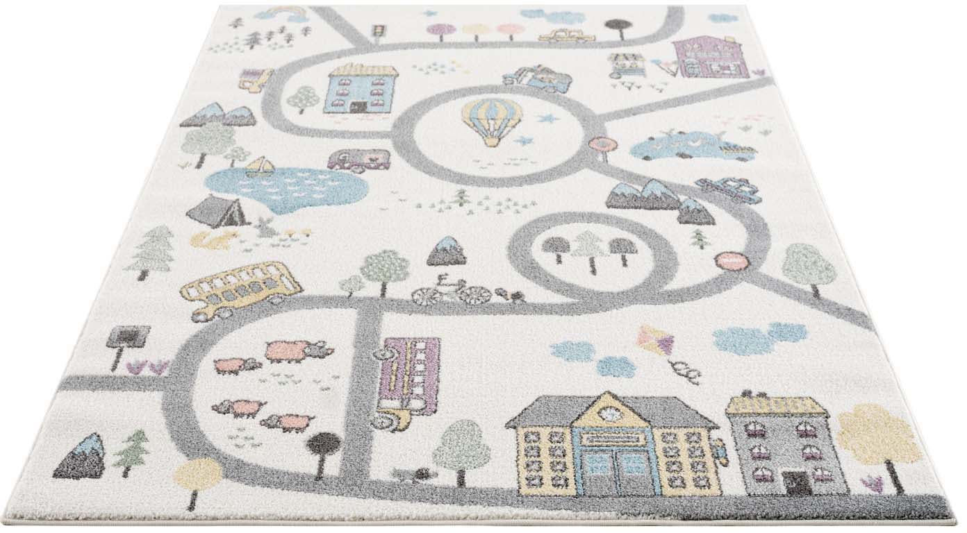 Kinderteppich Autoteppich Spielteppich - verschiedene Spielwelten,  Primaflor-Ideen in Textil, rechteckig, Höhe: 6,5 mm, Hochwertiges Polyamid