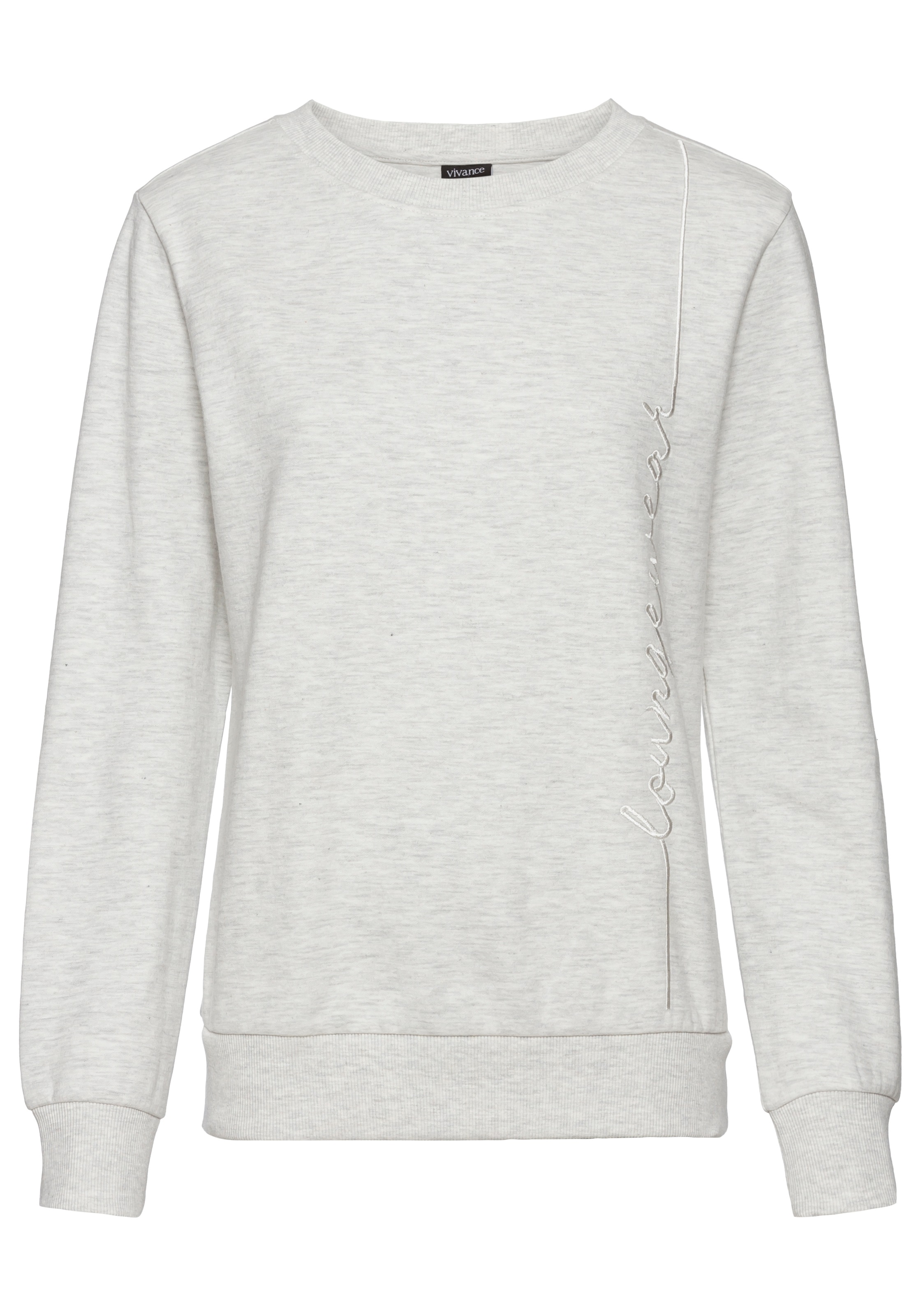 Vivance Longsweatshirt, mit Loungewear Stickerei, Loungeshirt günstig online kaufen