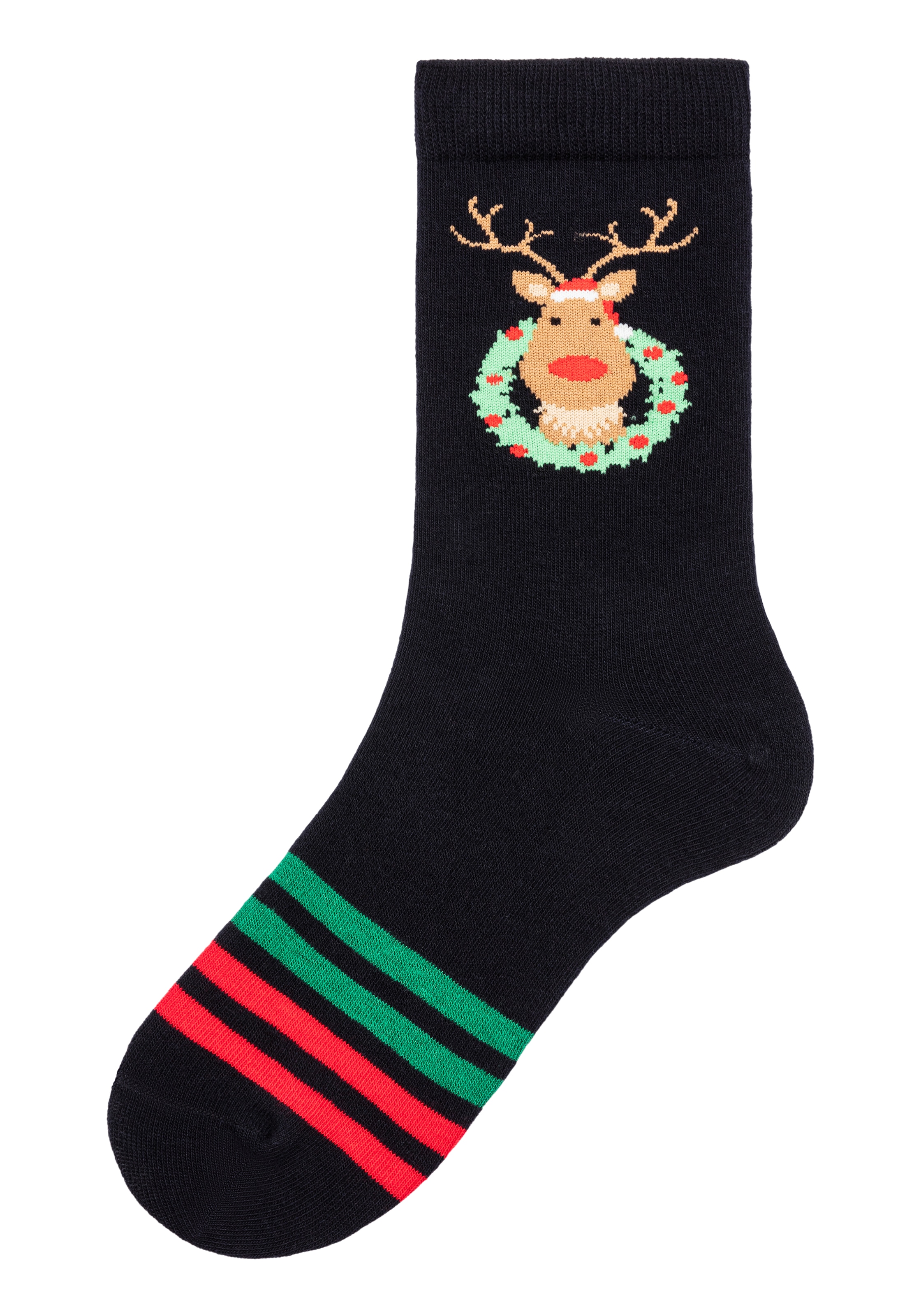 H.I.S Basicsocken, (Packung, 3 Paar), mit weihnachtlichen Motiven