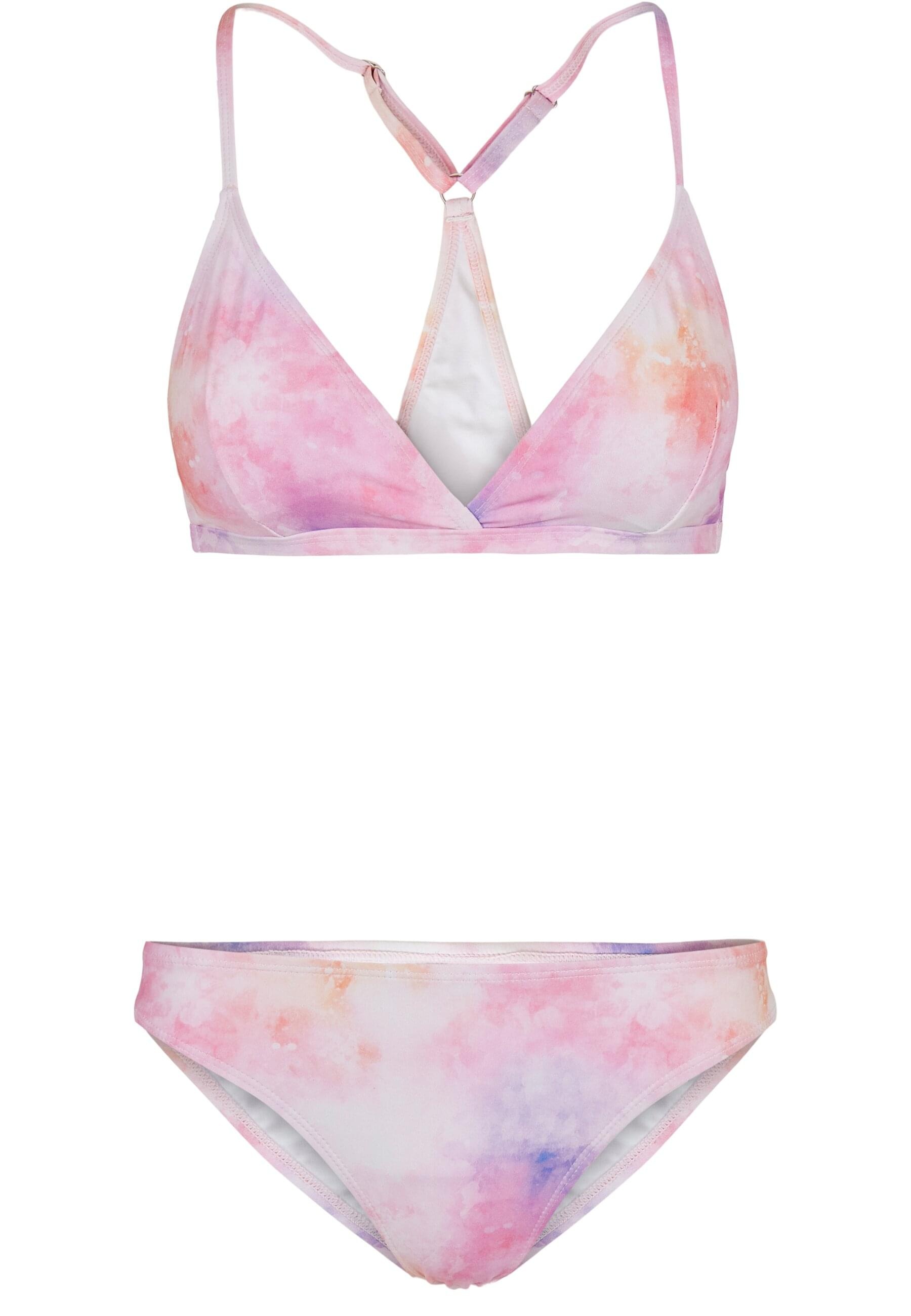 URBAN CLASSICS Bügel-Bikini "Urban Classics Damen Ladies Tie Dye Triangle Back Bikini"