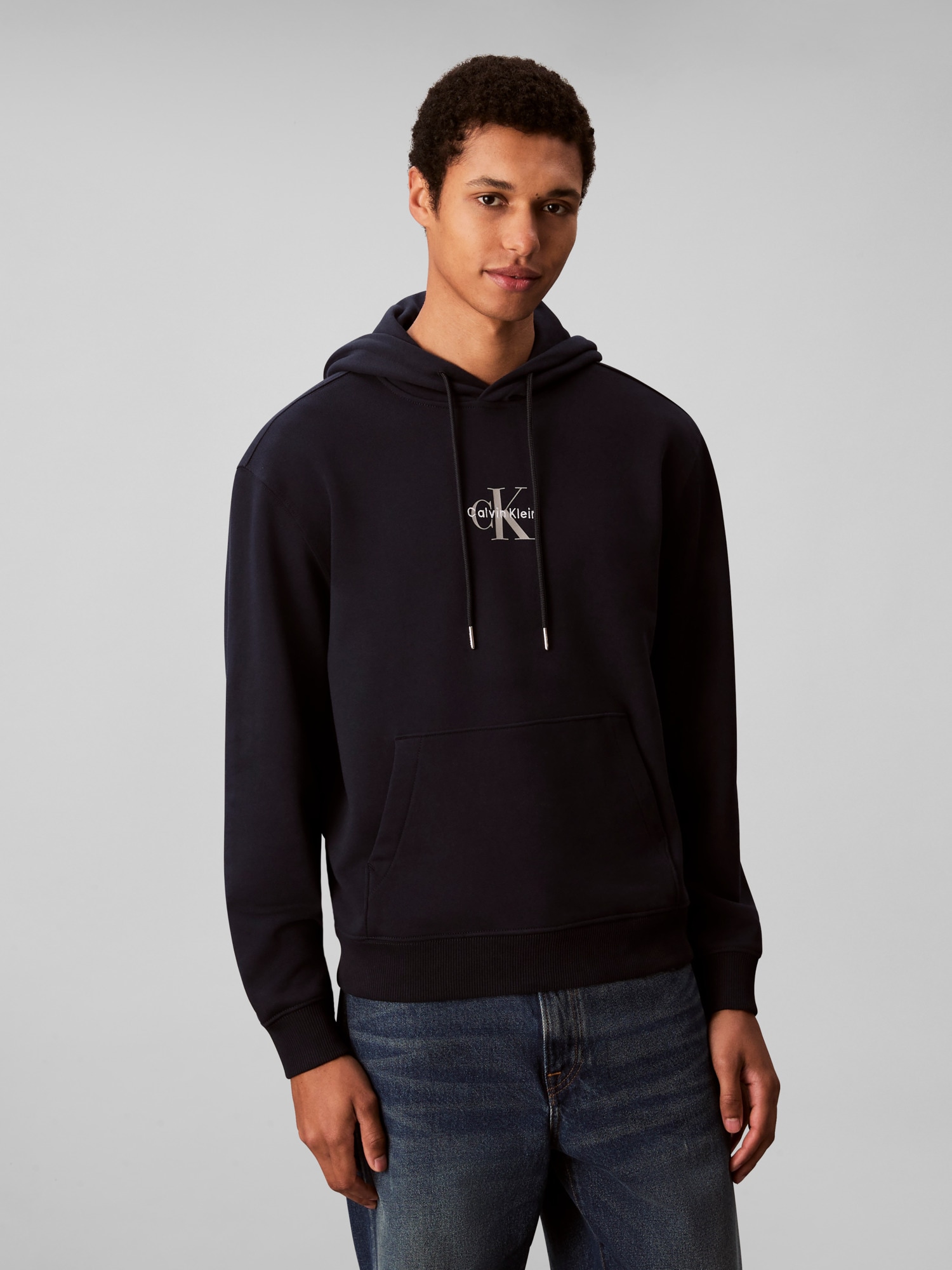 Calvin Klein Jeans "LS EU 350TERRY MICRO MONOLOGO HO", Kapuze, regular fit