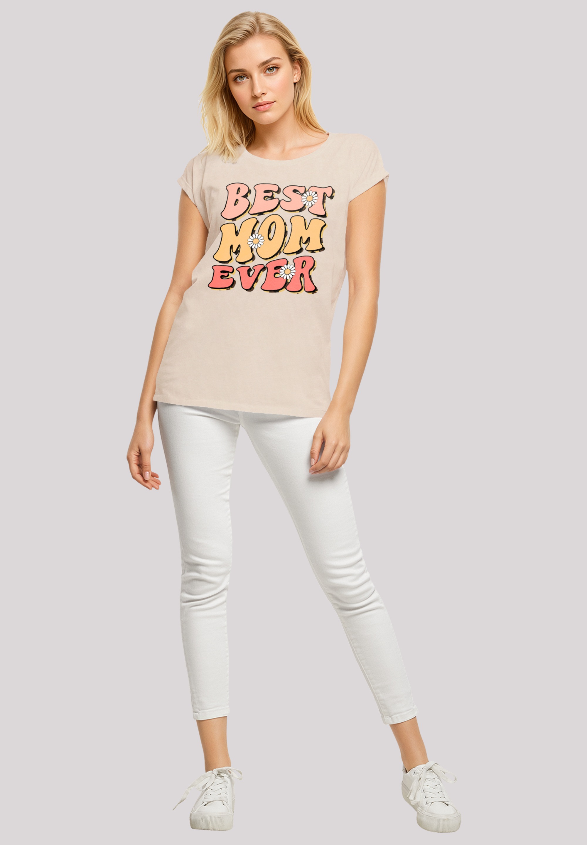 F4NT4STIC T-Shirt »Muttertag best mom ever Retro Blumenmuster«, Premium Qualität