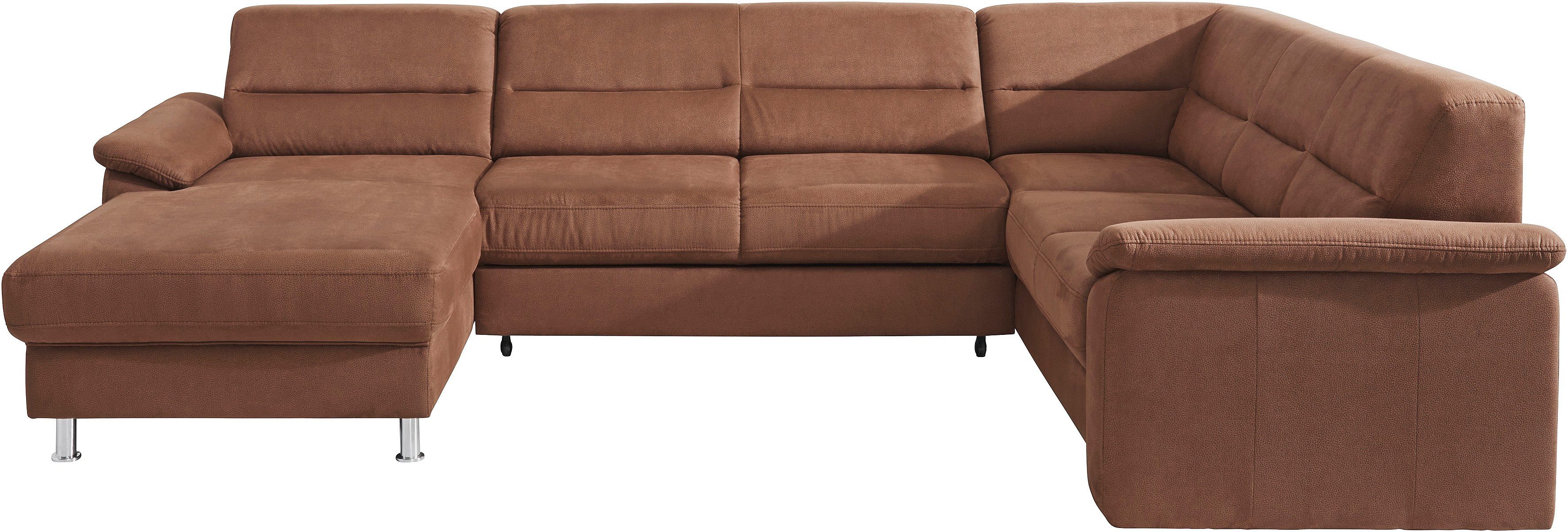 sit&more Wohnlandschaft "Ascara U-Form, B:312cm, klassisches Design, Taschenfederkernpolsterung" inklusive Boxspring/Federkern-Polsterung, wahlweise mit Schlaffunktion