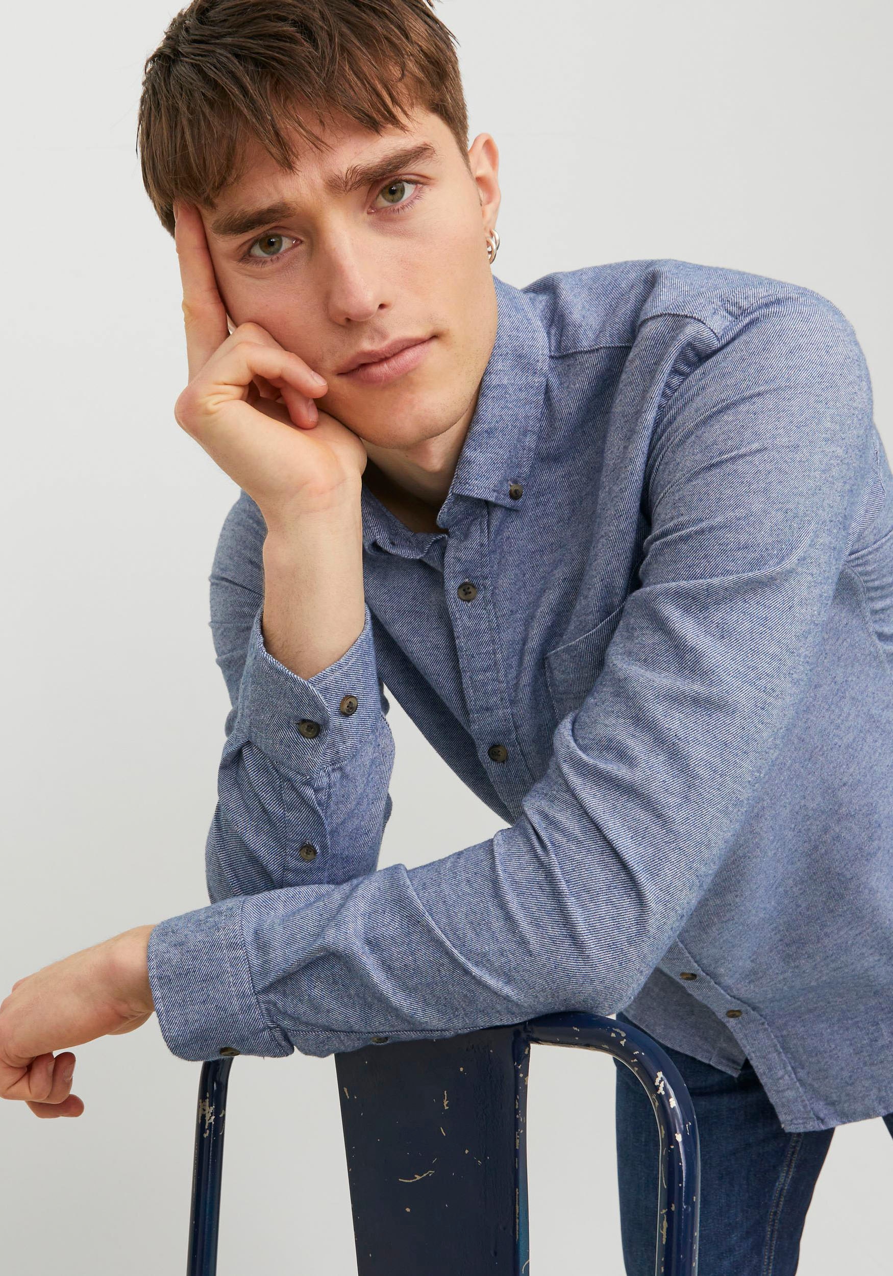 Jack & Jones Langarmhemd »JJECLASSIC MELANGE SHIRT LS SN«