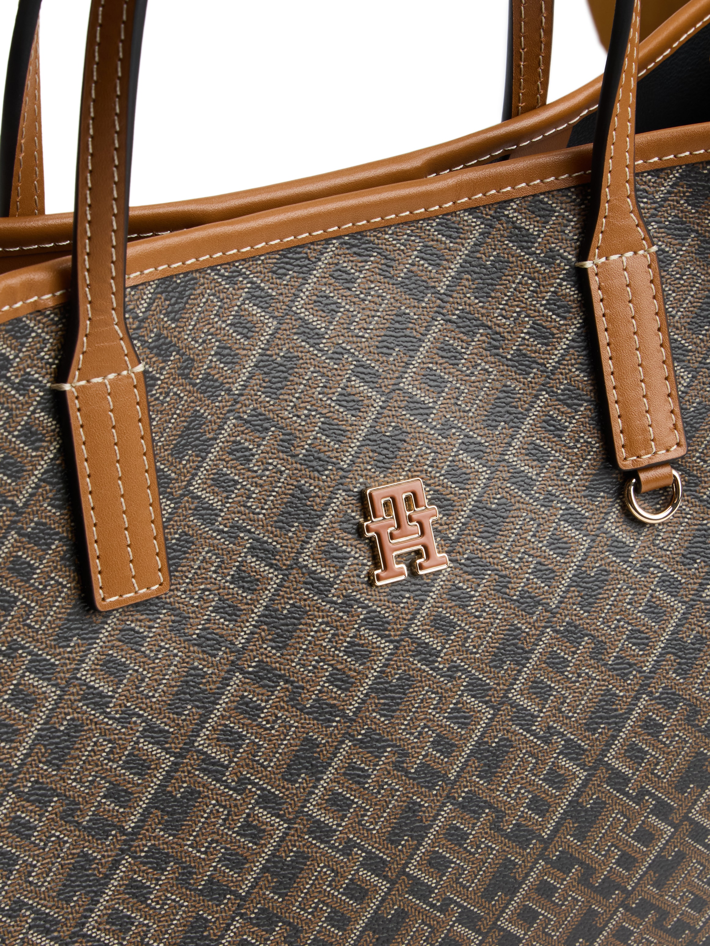 Tommy Hilfiger Handtasche »TH MONOPLAY SATCHEL« Damen Umhängetasche, Schultertasche mit Allover-TH-Logoprint