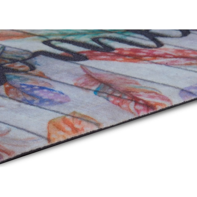 my home Fußmatte »Welcome«, rechteckig, mit Schrift, Floral, Eingang,  Türvorleger, rutschfest, Schmutzfang auf Rechnung | BAUR