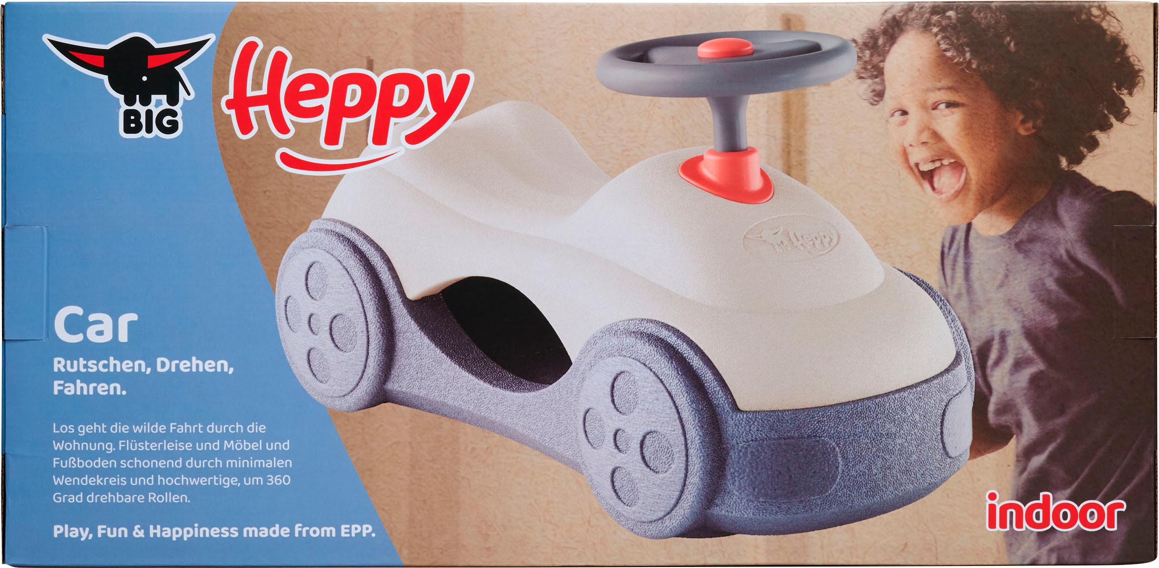 BIG Rutscherauto »BIG Heppy Car«, Kübelrutscher, Babyrutscher, Babyrollbrett, Caster-Board
