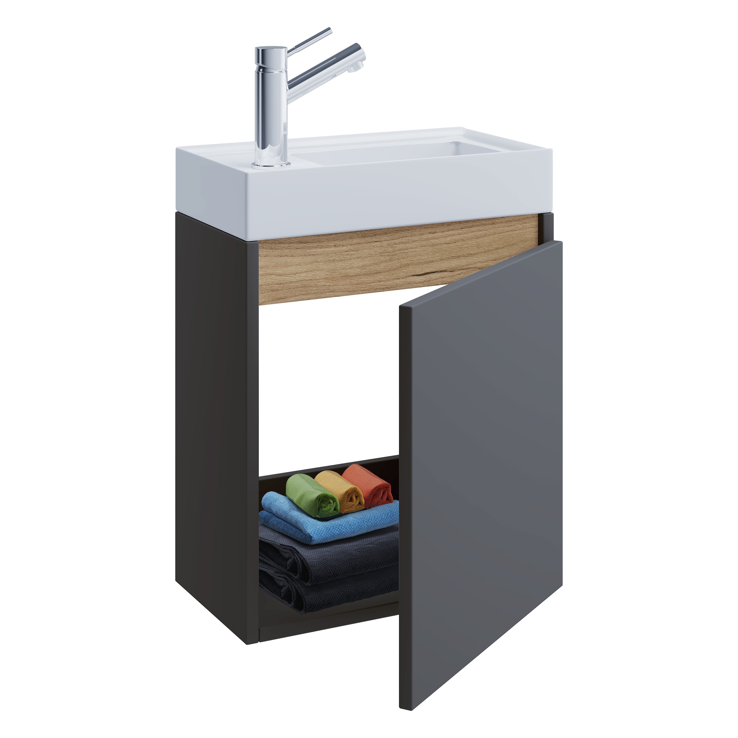 VCM Waschtisch »2 tlg. Hängeschrank Gäste-WC Waschbecken Softclose Cosila« 2 Stk. tlg.