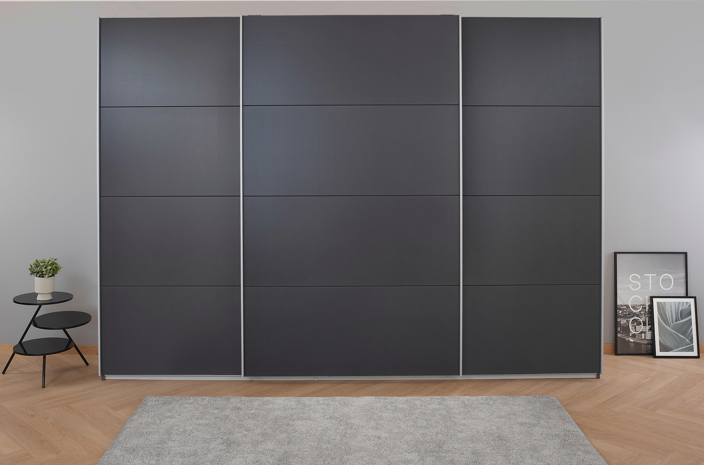 rauch Schwebetürenschrank »Kleiderschrank Schrank Garderobe KOLUNA mit Dekor-Front«, inkl. 2 Innenschubladen sowie extra Einlegeböden MADE IN GERMANY