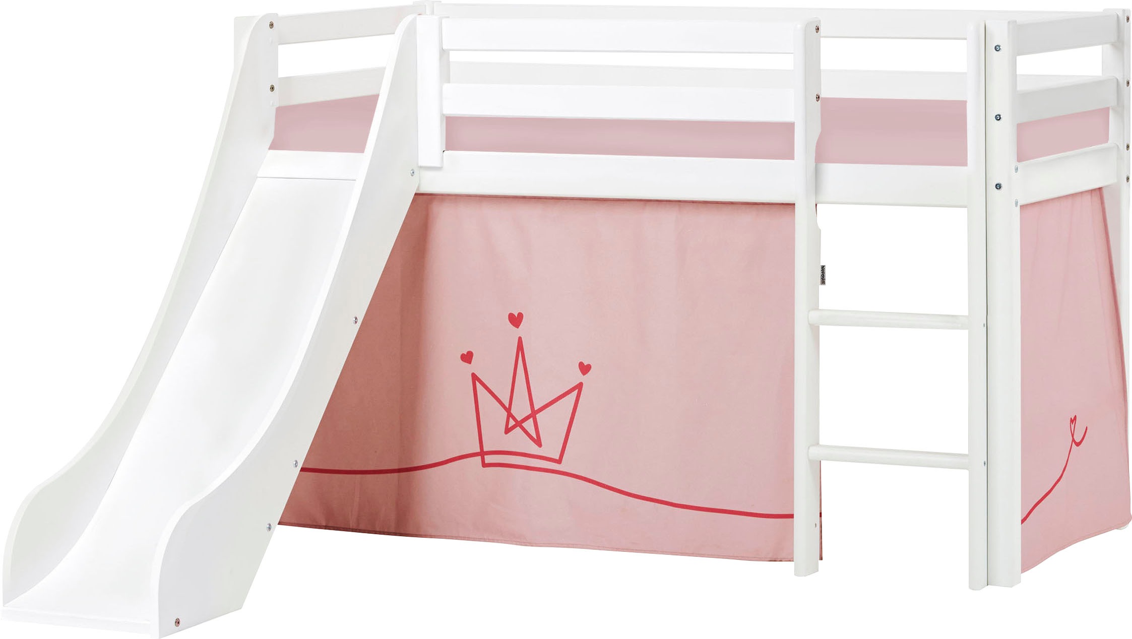 Hoppekids Hochbett »«Princess»«, Rutsche & Vorhang Rosa und viel Auswahl