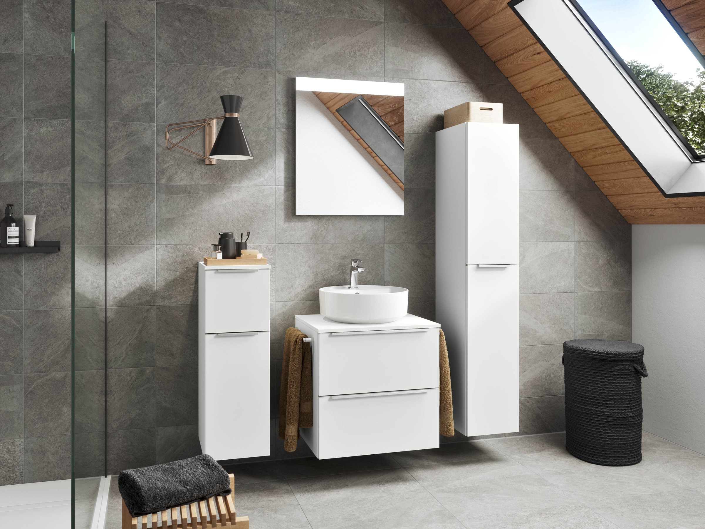 nobilia® Badmöbel-Set »Alvene« vormontiert, mit Soft-Close, 4 Stk. tlg.