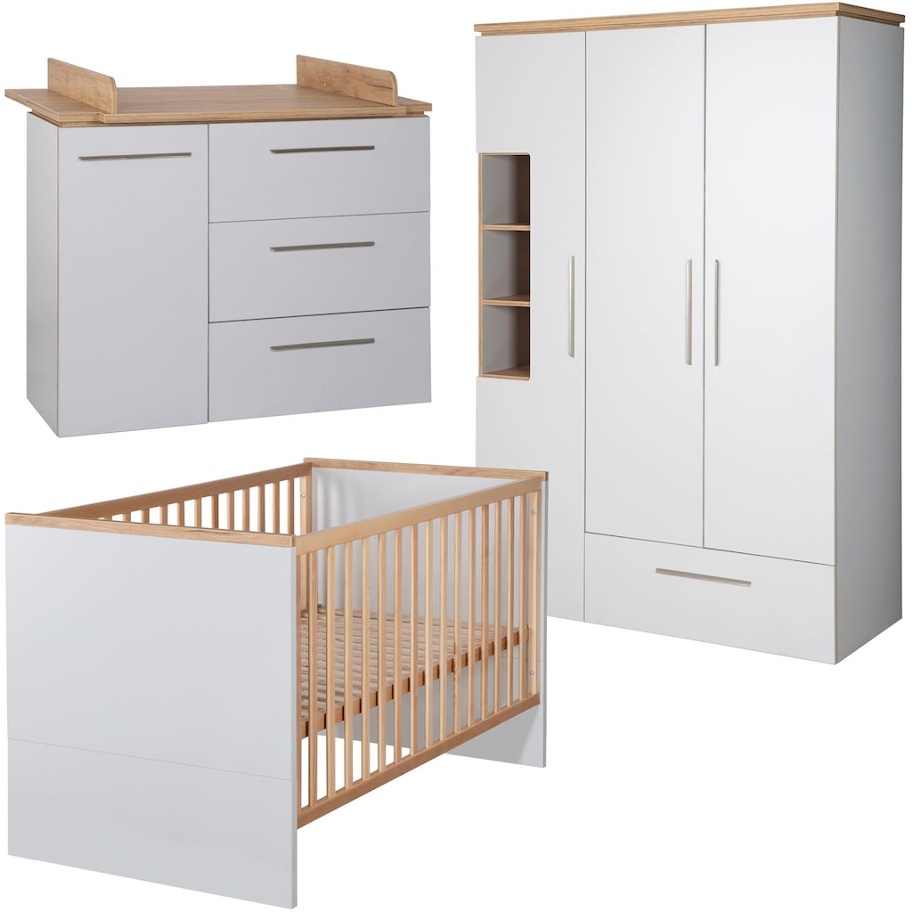 roba® Babyzimmer-Komplettset »Tobi«, (Set, 3 St., Kinderbett, Schrank, Wickelkommode)