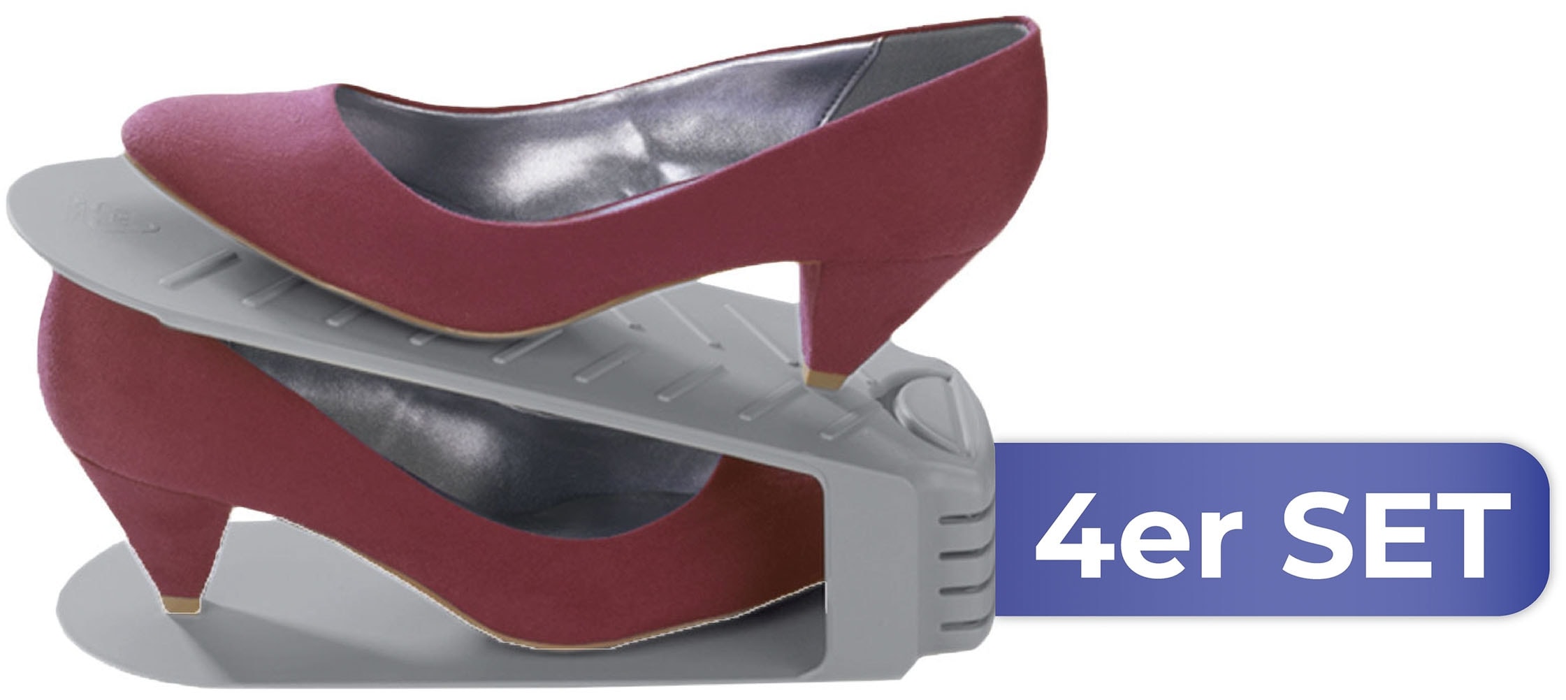 Maximex Schuhstapler »4er«, (Set, 4 tlg.), Schuhhalter, 50 % mehr Platz im Schuhschrank, Kunststoff, 4-teilig