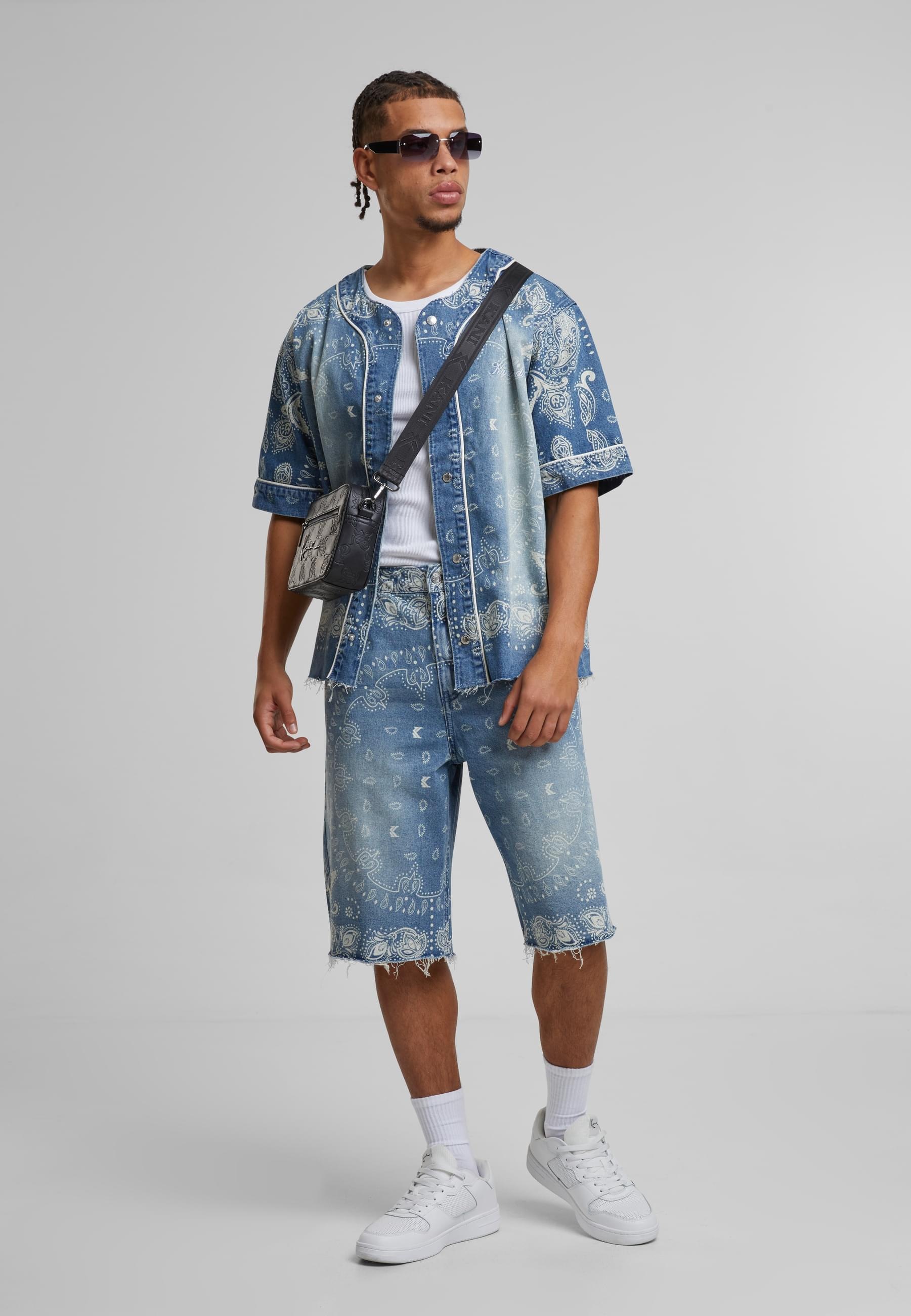 Karl Kani Langarmhemd »Karl Kani Kani Paisley Denim Baseball Shirt«, (1 tlg.)