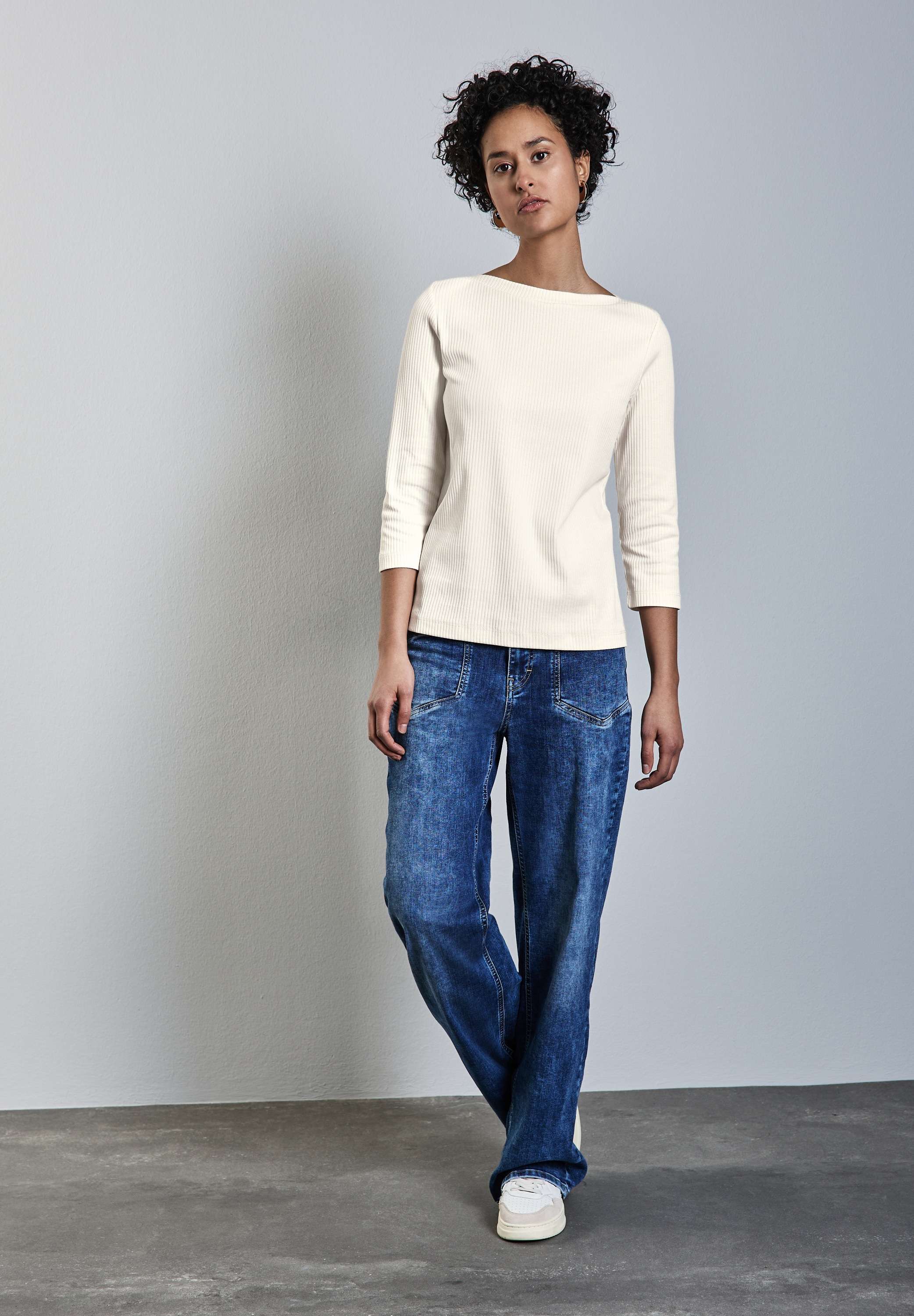 STREET ONE 3/4-Arm-Shirt, aus softem Materialmix
