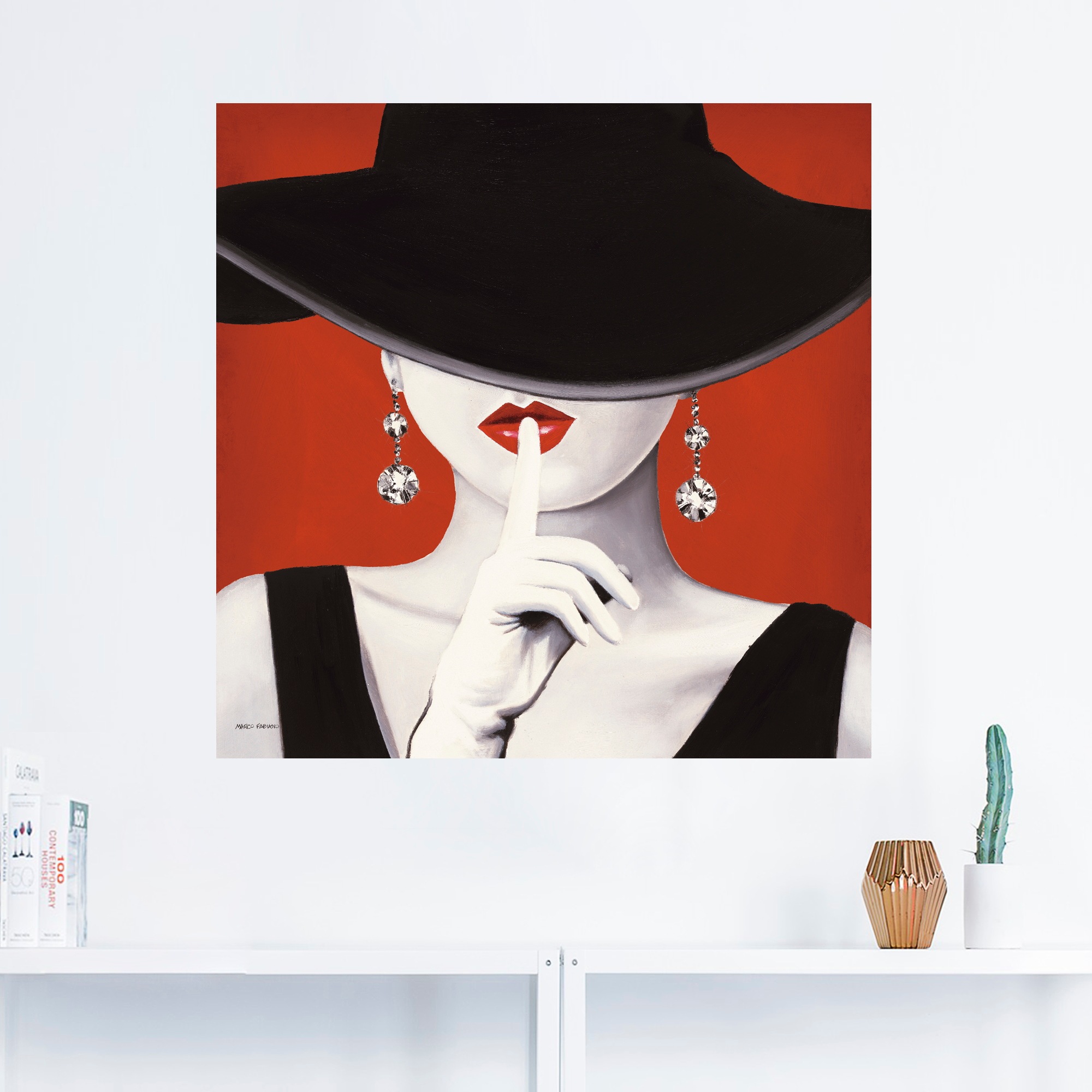 Artland Wandbild »Hut ab I«, Frau, (1 St.), als Leinwandbild, Poster, Wandaufkleber in verschied. Größen