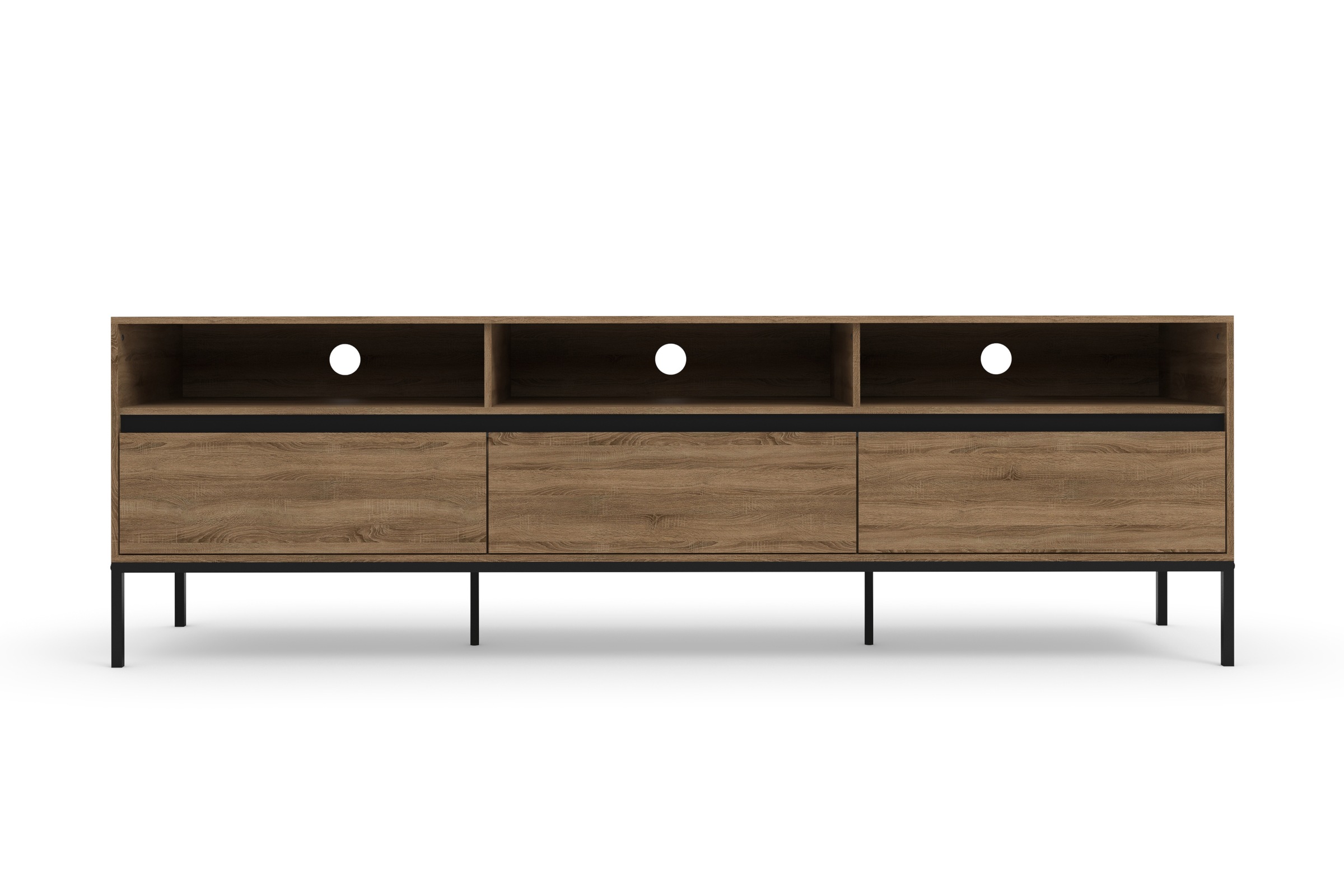 INOSIGN Lowboard »Bari«, Kommode mit 3 Schubladen und 3 Kabeldurchfürungen, Breite 160 cm