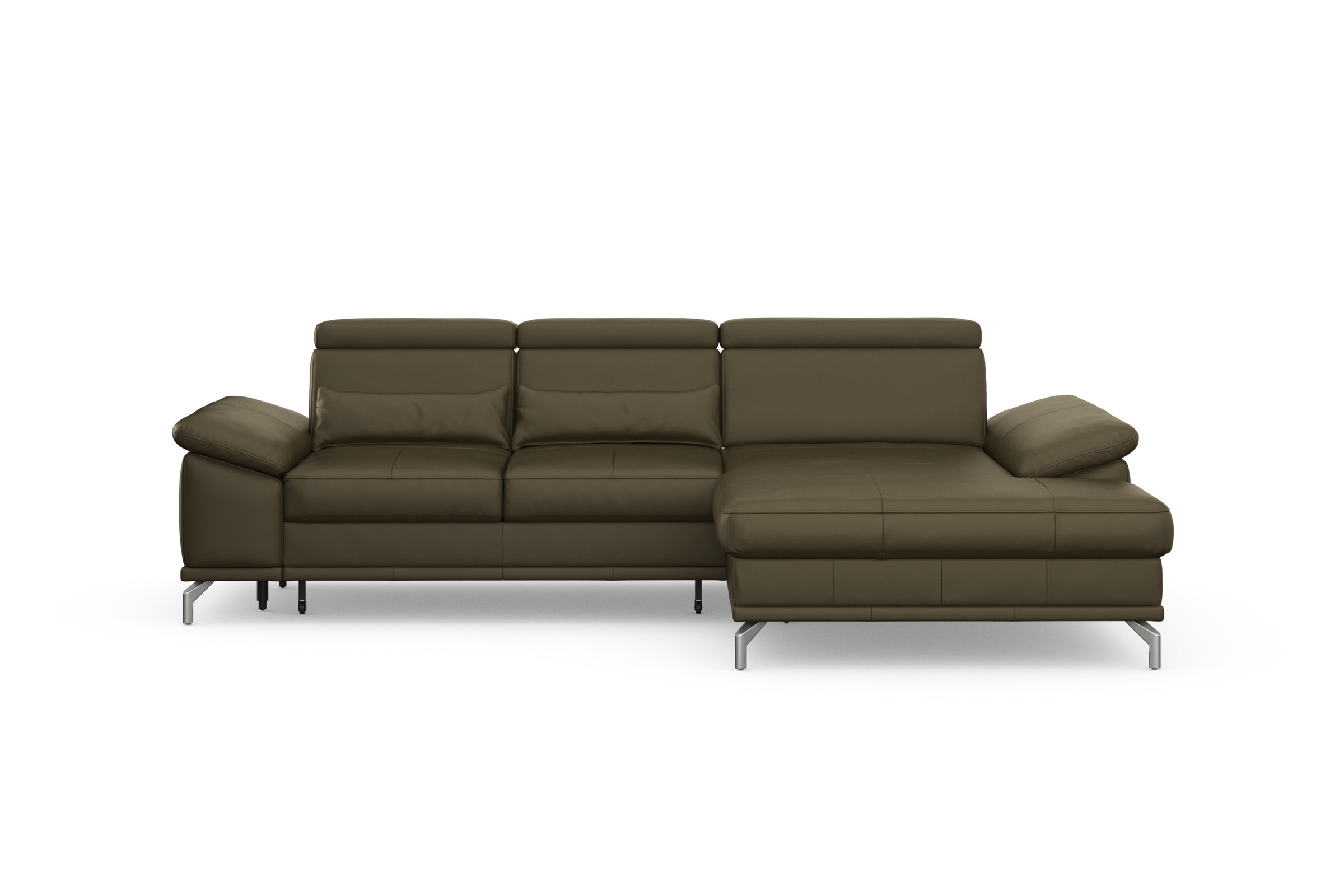 sit&more Ecksofa »Cabrio L-Form, mit Sitztiefenverstellung, Arm- und Kopfteilverstellung«, 2 Nierenkissen, Federkern, optional Bettfunktion und Stauraum