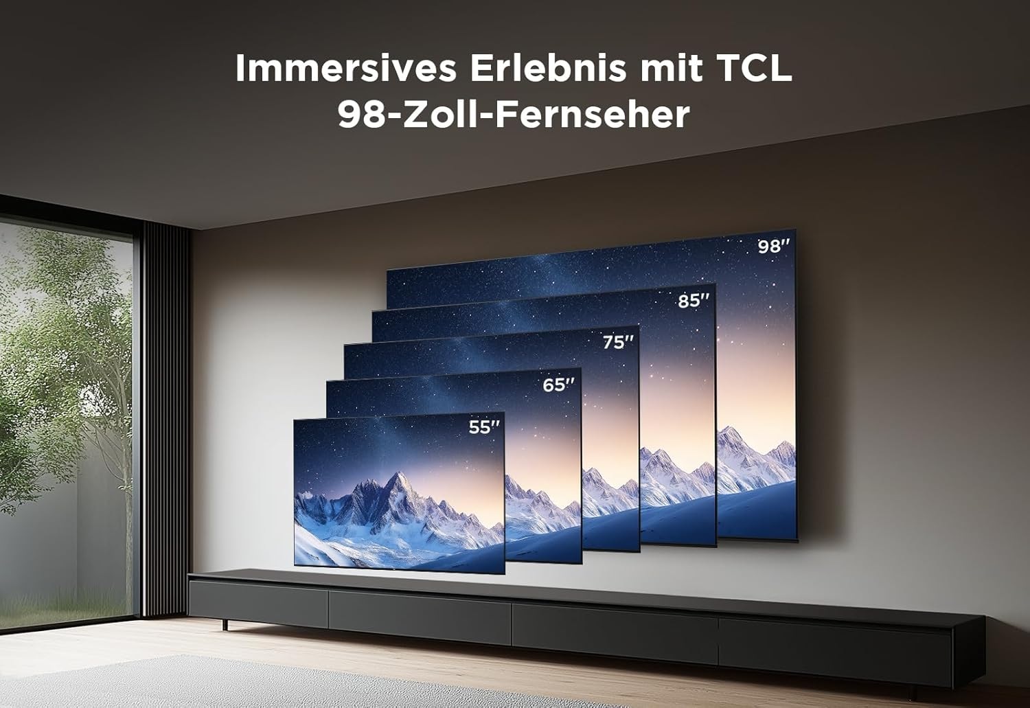 TCL LED-Fernseher, 248 cm/98 Zoll, 4K Ultra HD, Google TV-Smart-TV