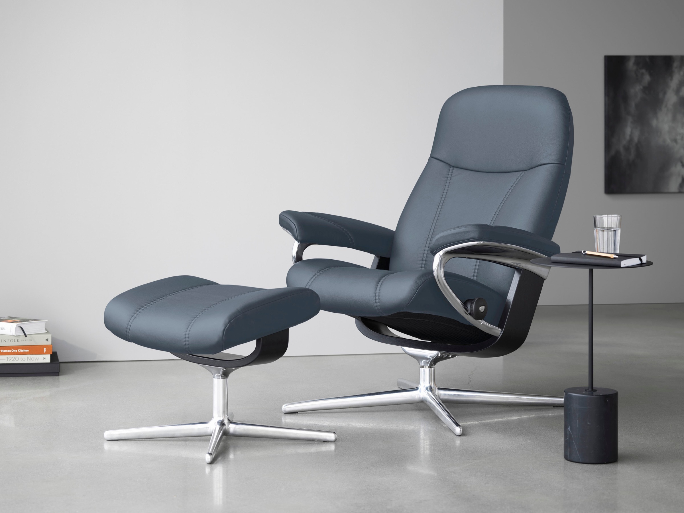 Stressless "Consul" mit Cross Base, Größe S, M & L, Holzakzent Schwarz günstig online kaufen