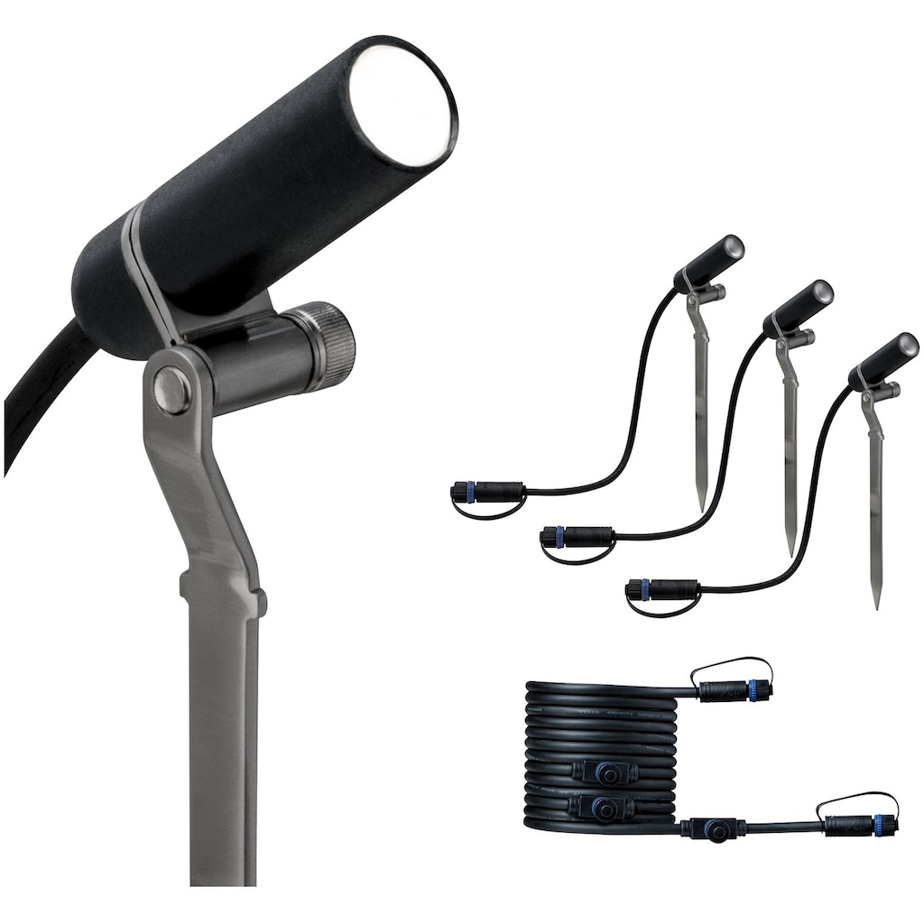 Paulmann LED Gartenstrahler »Plug & Shine«, 3 flammig-flammig, LED-Modul, 3000K, 3er Set