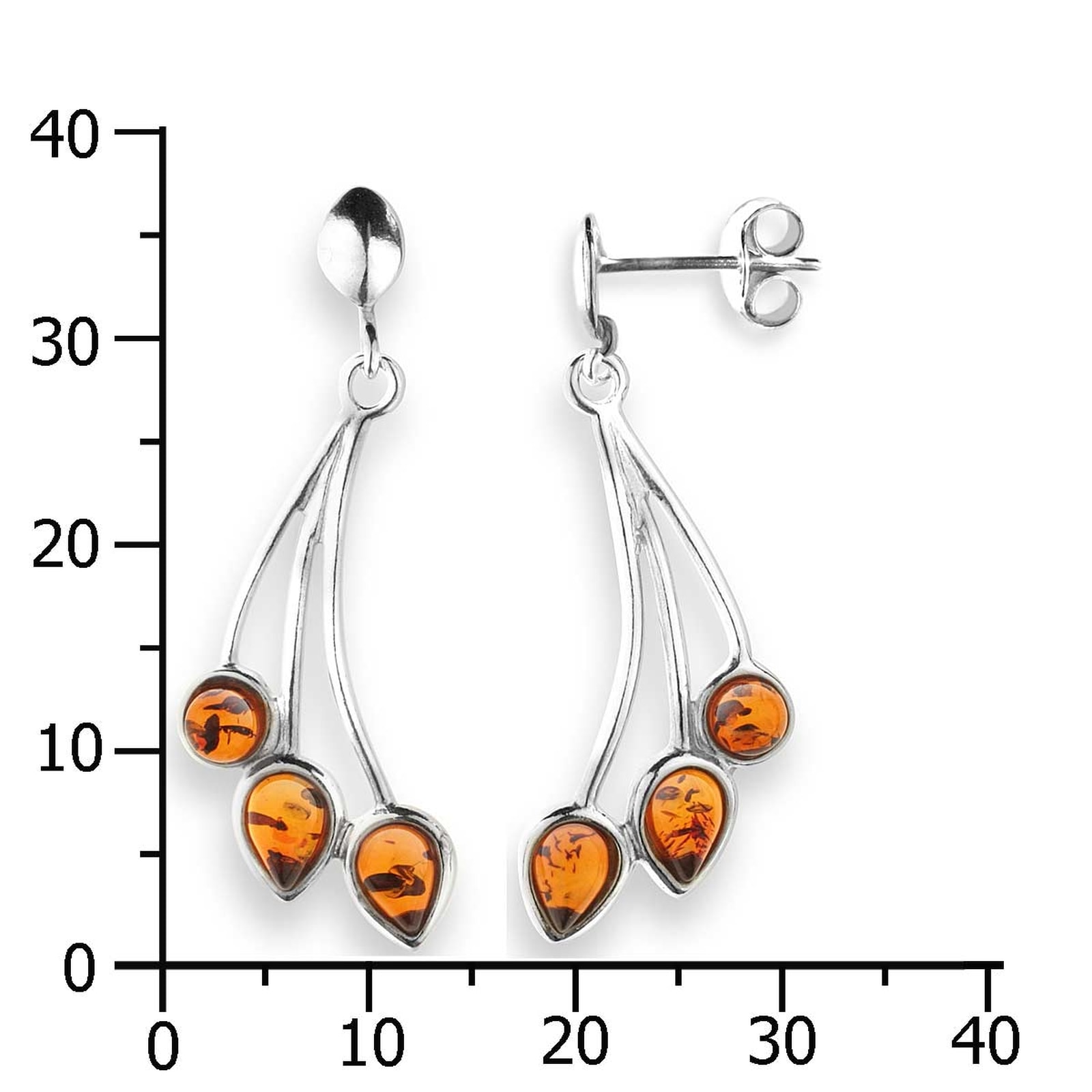 OSTSEE-SCHMUCK Paar Ohrhänger »- Jule - Silber 925/000 - Bernstein«