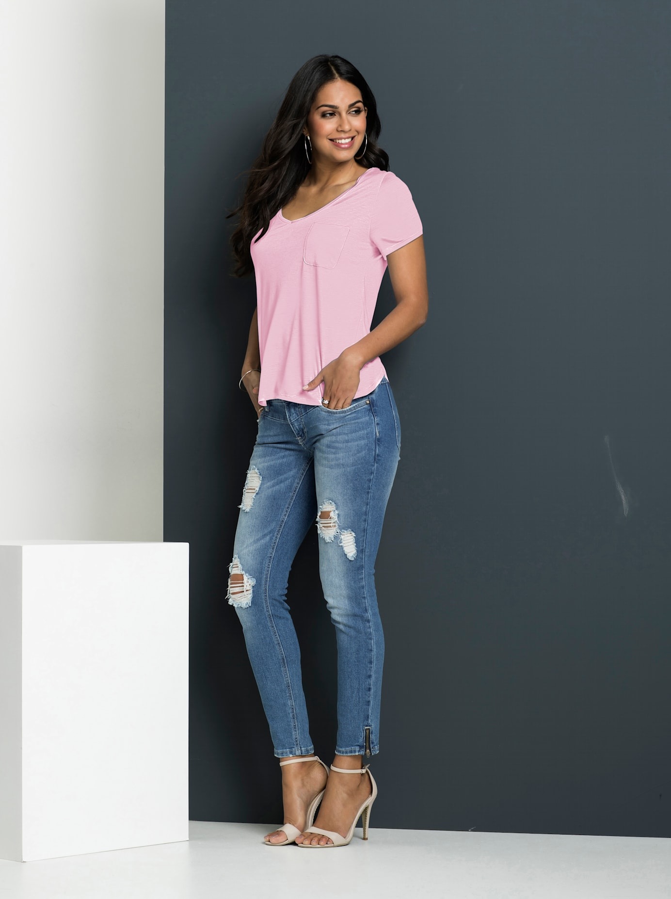 Casual Looks V-Shirt "Shirt", (1 tlg.)