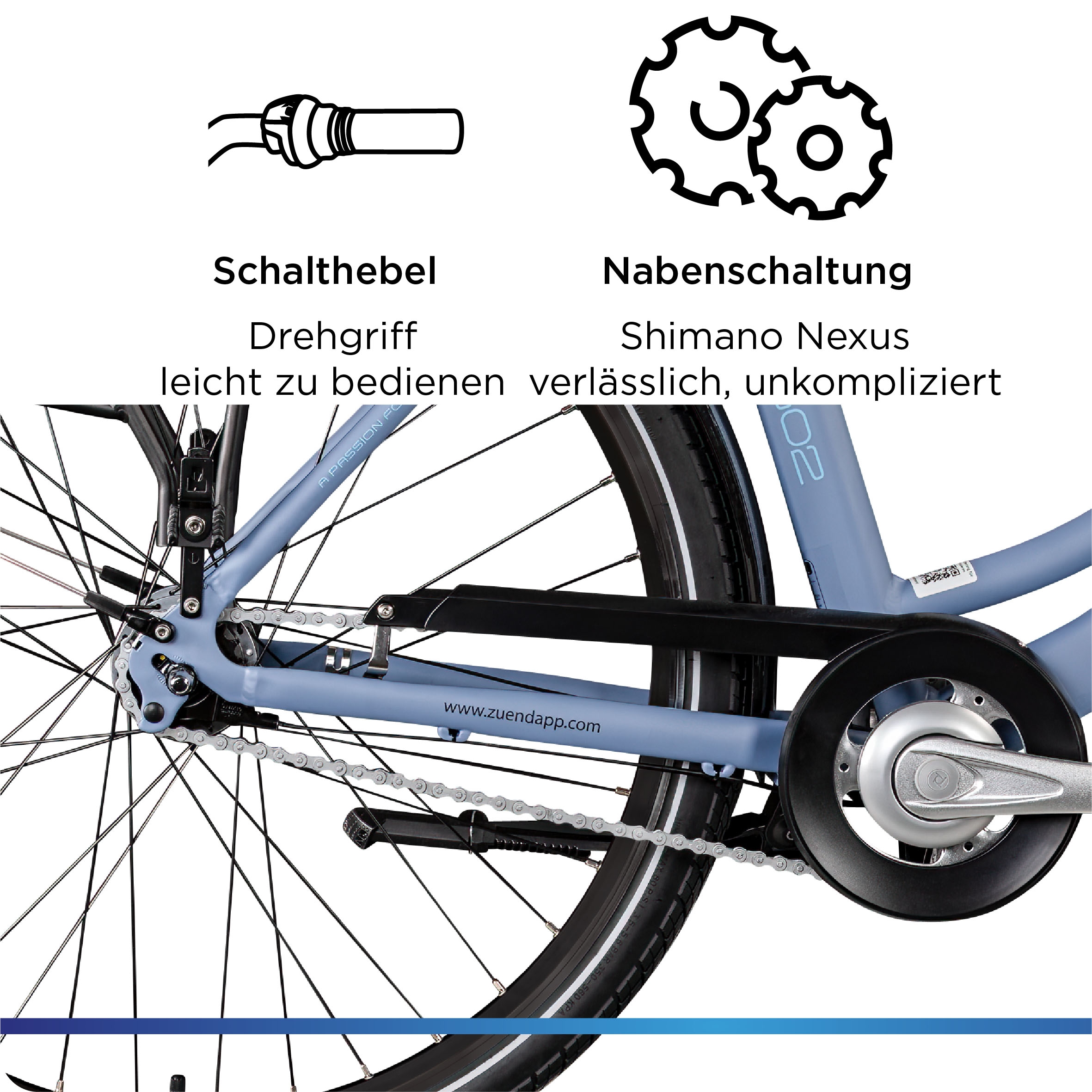 Zündapp E-Bike »Z502«, 7 Gang, Frontmotor 250 W