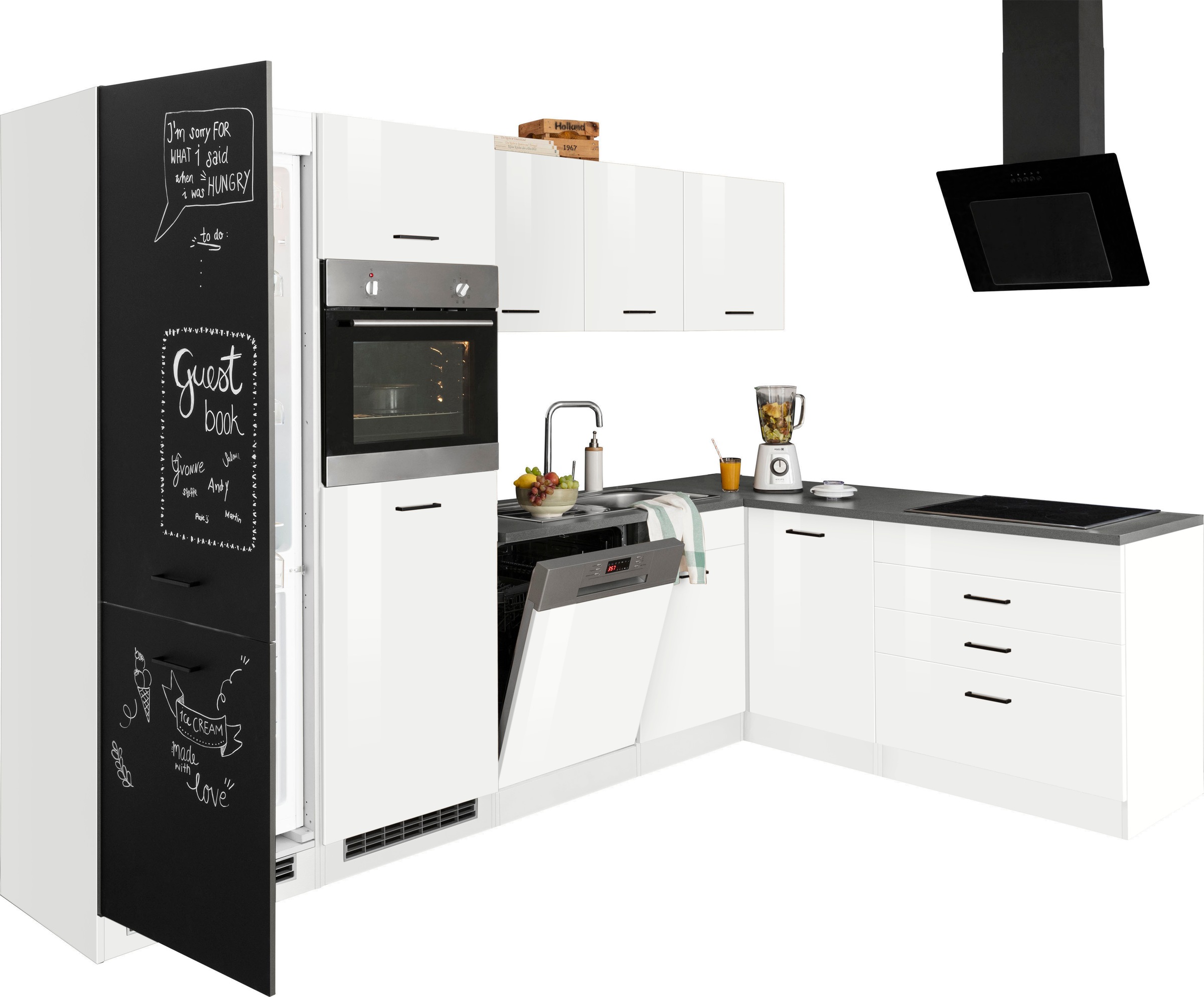 KOCHSTATION Winkelküche »KS-Trier«, mit E-Geräten, Stellbreite 290/190 cm
