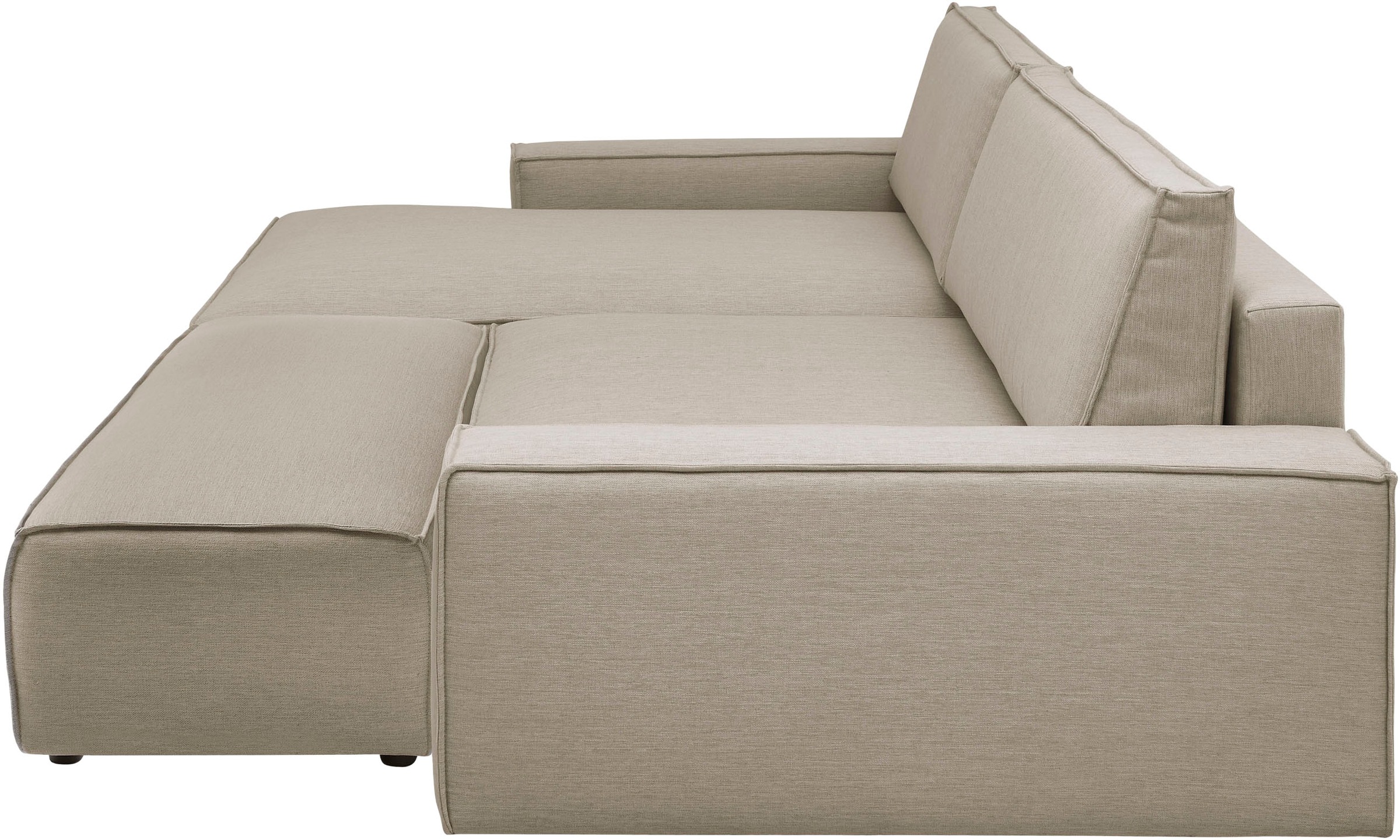 Home affaire Polsterecke »NEU: SHERWOOD XXL tief, L-Form mit Schlaffunktion, Big-Sofa mit Hocker«, (Set, 2 St.), stellbar zum Schlafsofa (Krokodilverbinder), Cord, Leinenoptik