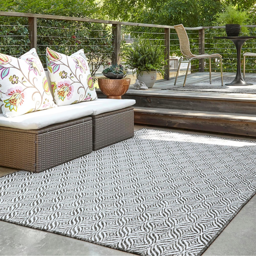 Myflair Möbel & Accessoires Teppich »Outdoor Crosses«, rechteckig, Flachgewebe, In- und Outdoor geeignet