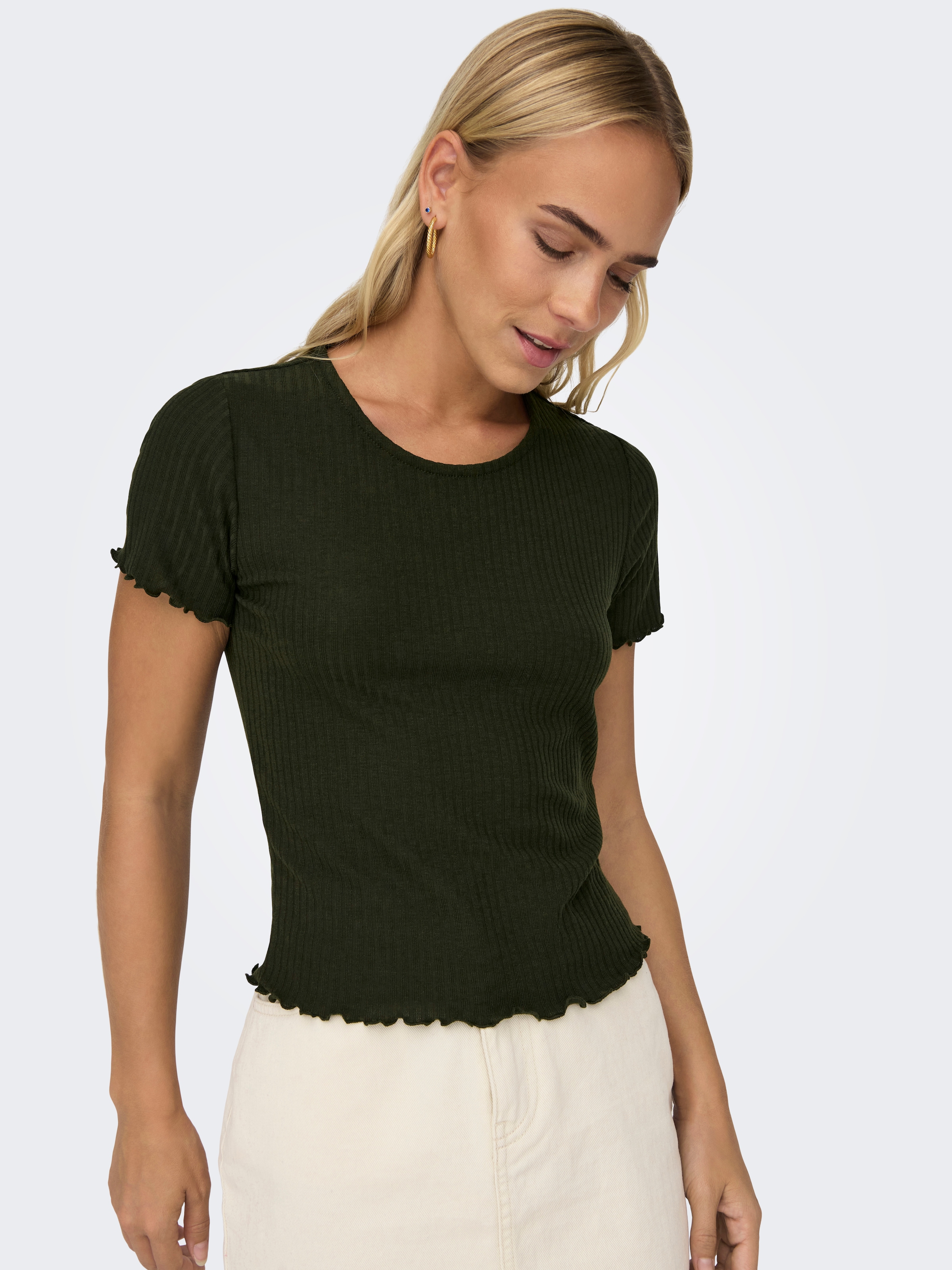 ONLY Rundhalsshirt "ONLEMMA S/S SHORT TOP NOOS JRS", Rundhals, modisch, reg günstig online kaufen