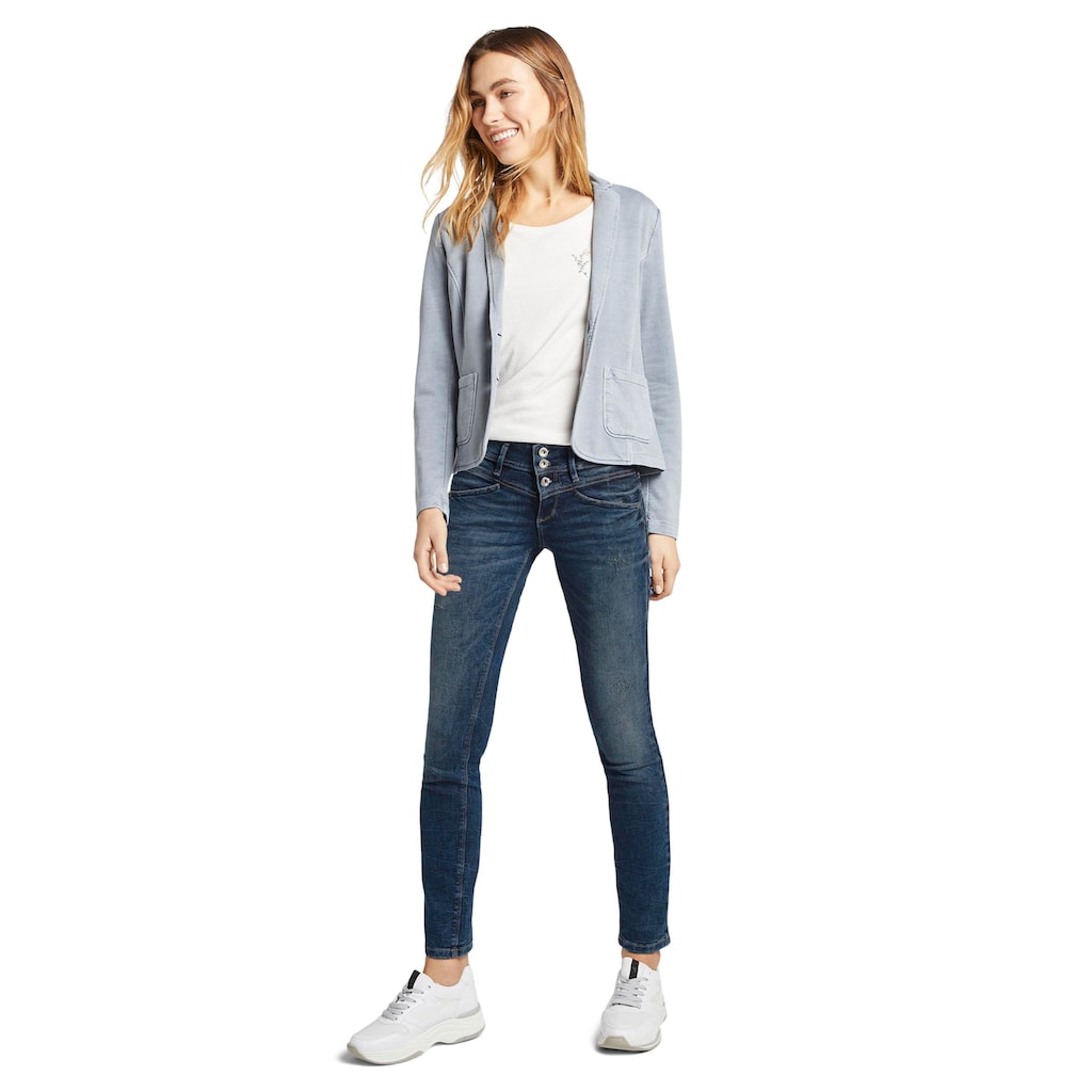 TOM TAILOR Slim-fit-Jeans »Alexa Slim«, mit Knopfleiste und dekorativ gesteppter Passe