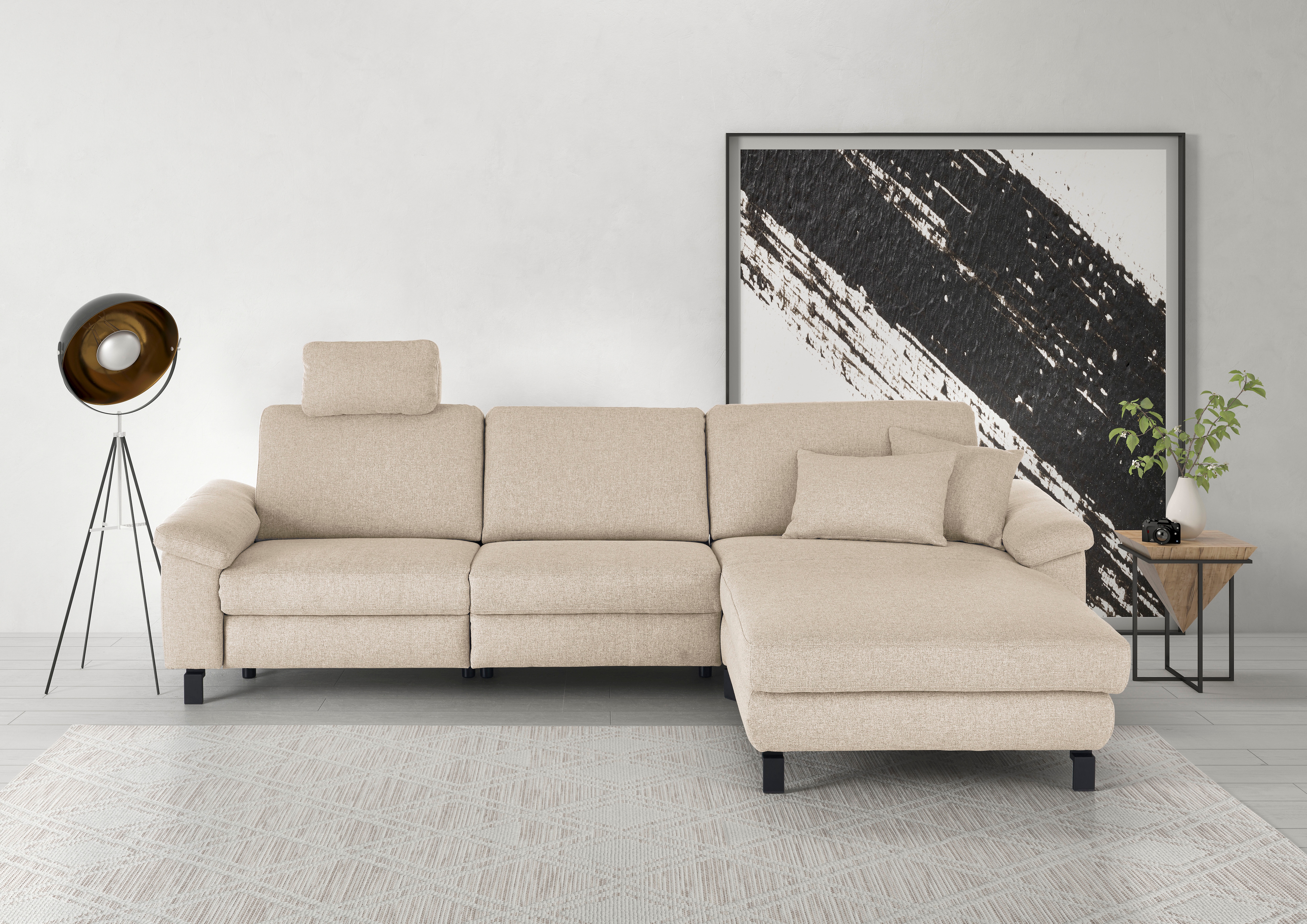 3C Candy Ecksofa "Mainau L-Form" Relaxfunktion im 1,5-Sitzer, motorische Schlaffunktion in Longchair