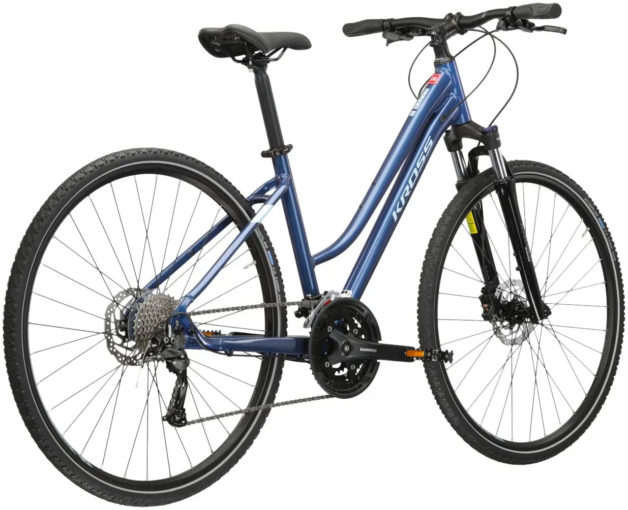 Kross Crossrad »KROSS Crossbike Evado 6.0 28" blau 27 Gänge«, 27 Gang, Shimano, Alivio M3100 Schaltwerk, Kettenschaltung