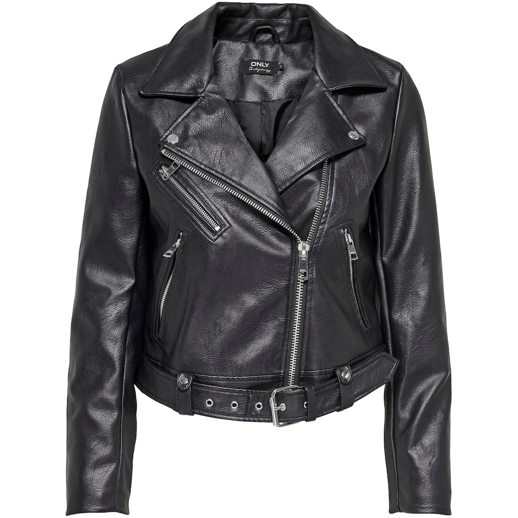 ONLY Lederimitatjacke »ONLVERA FAUX LEATHER BIKER CC OTW«, mit Biker Details