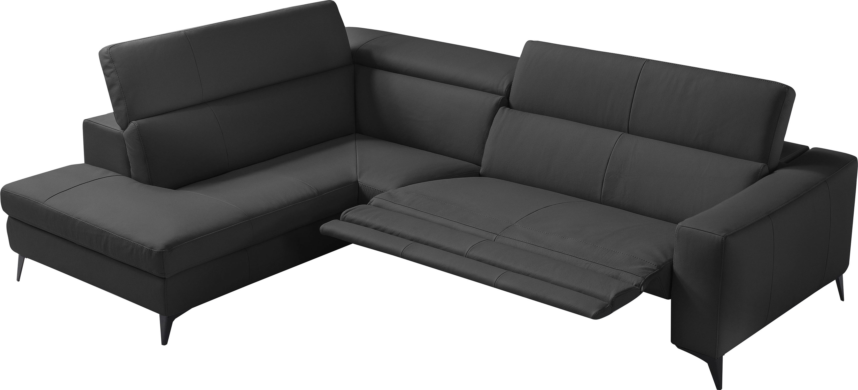 Egoitaliano Ecksofa "Edith, Designsofa mit hohem Sitzkomfort, Breite 269cm, L-Form" inkl. elektrischer Relaxfunktion und manuell verstellbaren Kopfteilen