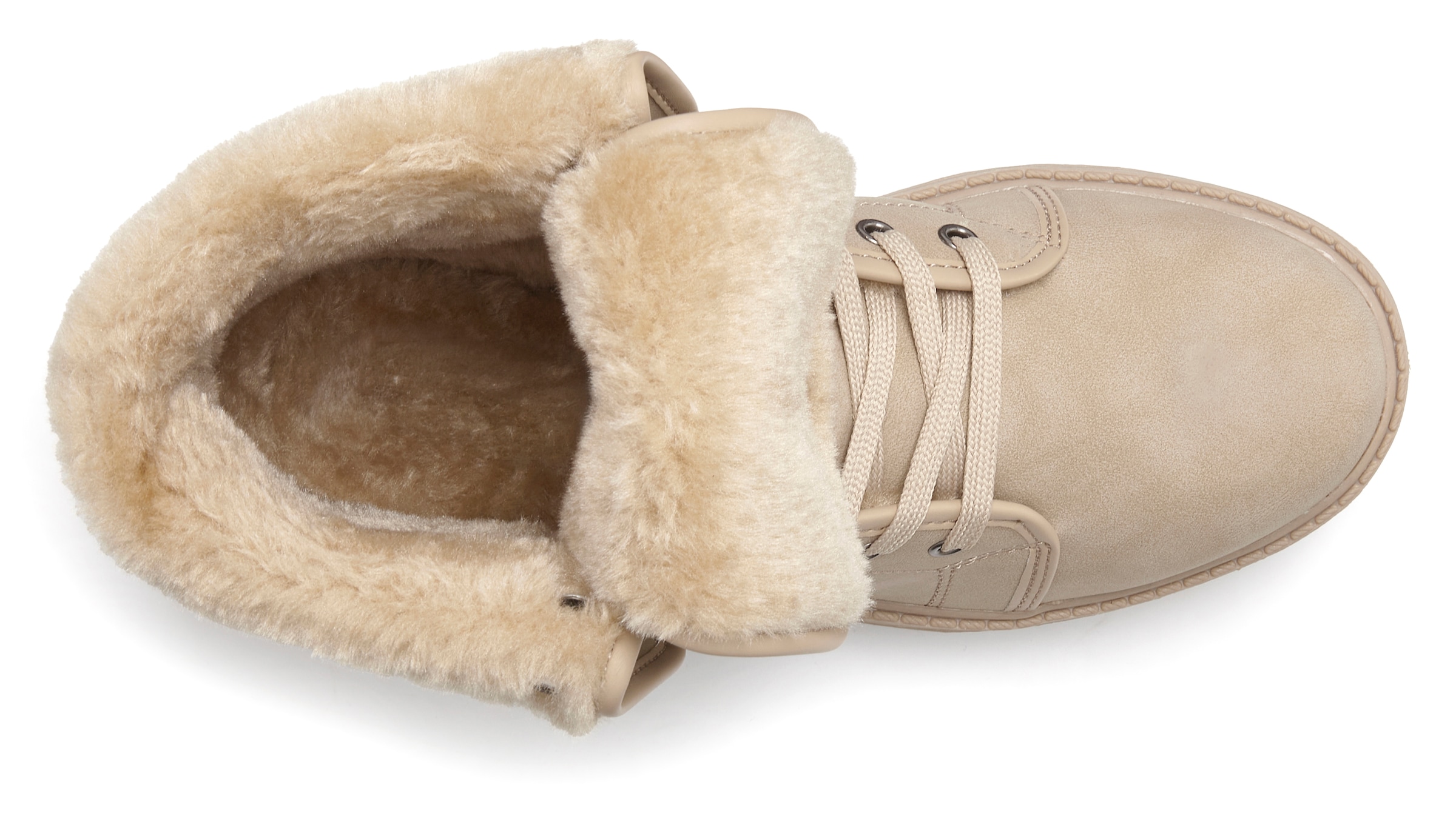 LASCANA Stiefelette »Boots, Stiefel,«  NEU mit Fellimitat-Applikation in 2 Schafthöhen tragbar VEGAN