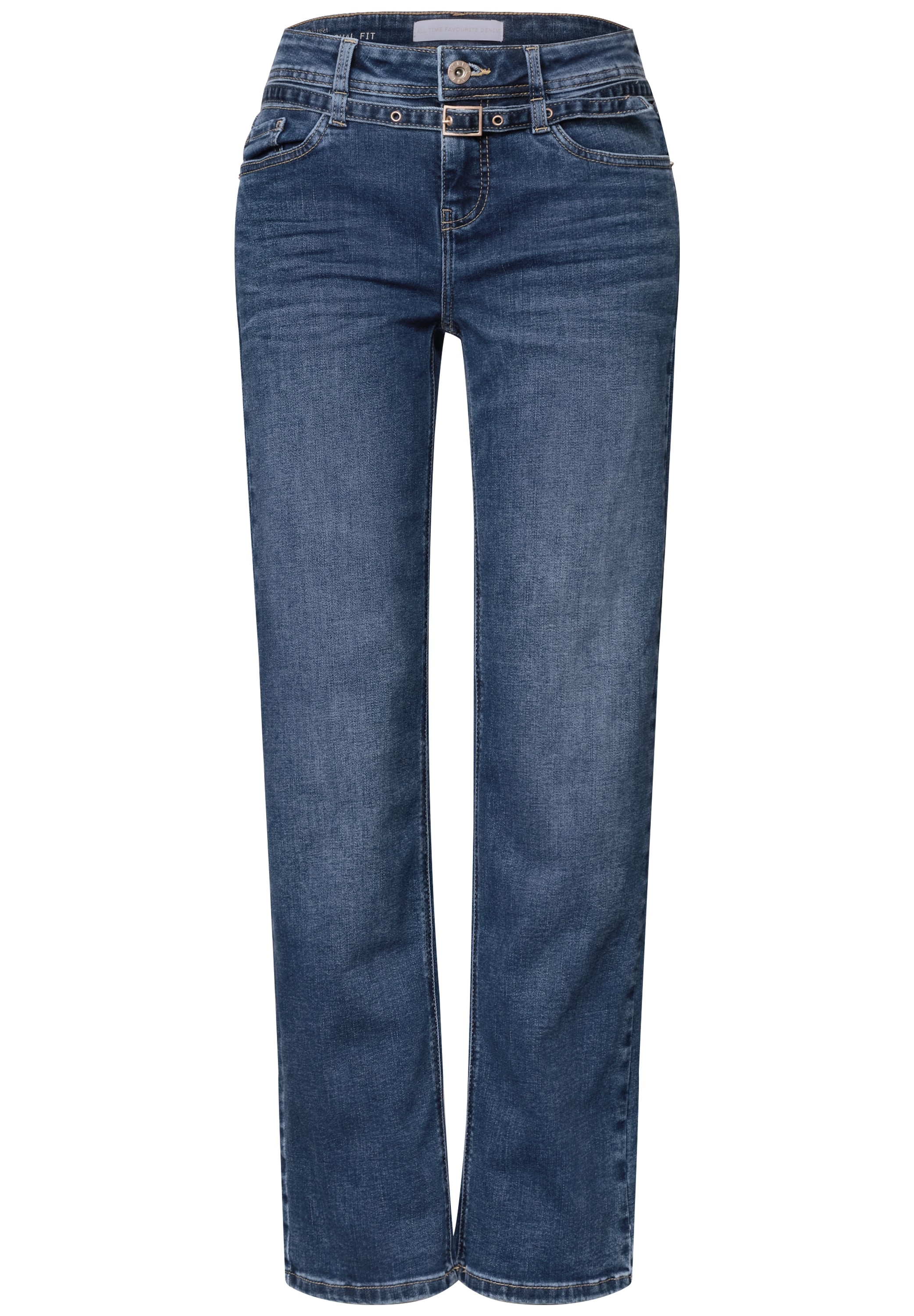STREET ONE Comfort-fit-Jeans mit Gürtel