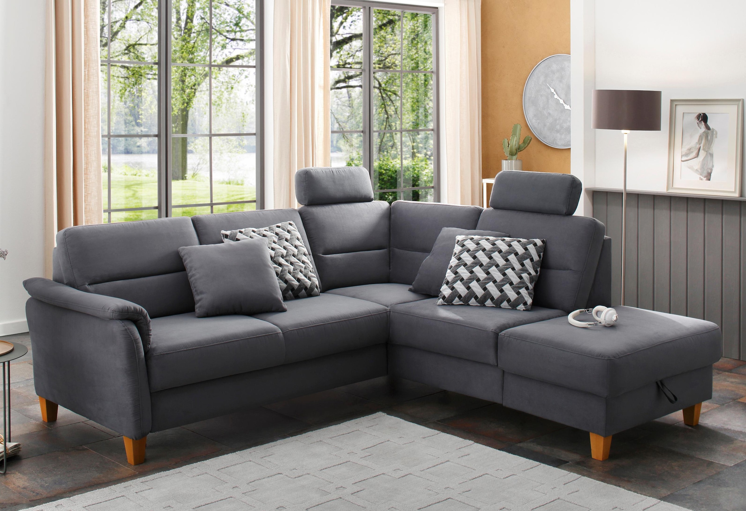 Home affaire Ecksofa "Palmera L-Form, B: 236 cm" optional Bettfunktion & Be günstig online kaufen
