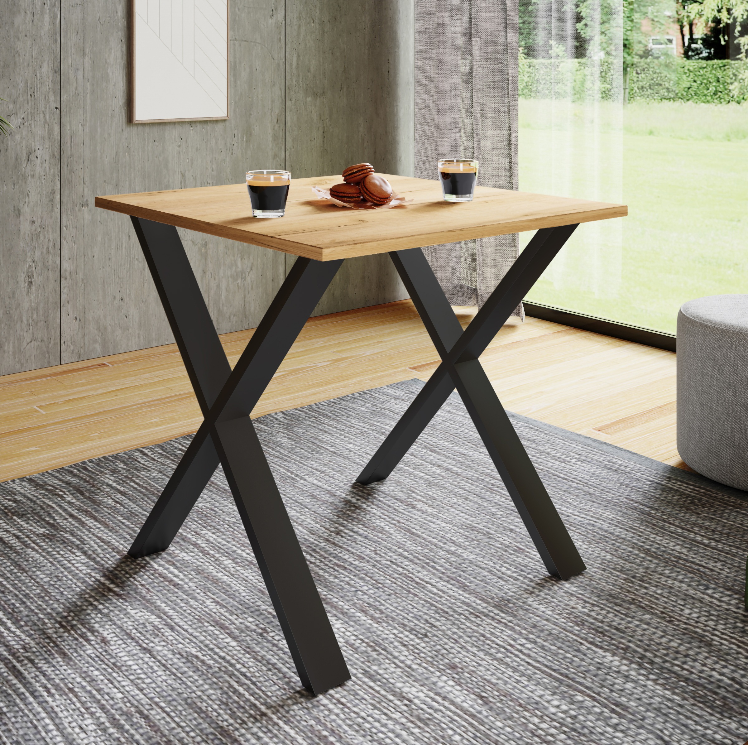 VCM Esstisch "Premium Holz Esstisch Küchentisch Xona X 80x80" 1 Stk. tlg. günstig online kaufen