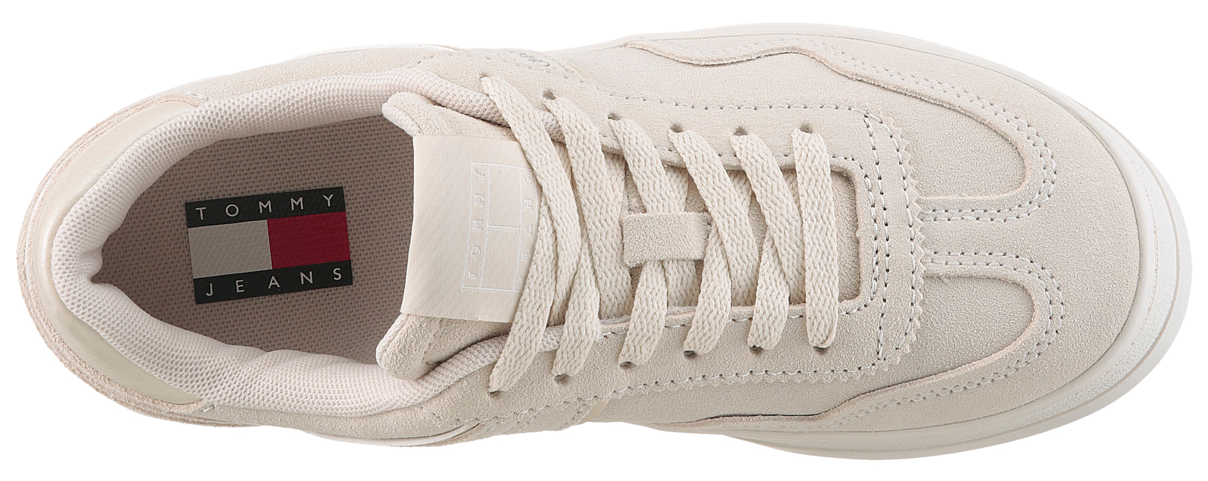 Tommy Jeans Plateausneaker »THE GREENWICH FLATFORM ELEVATED«, Schnürschuh, Freitzeitschuh, Halbschuh mit Logo-Aufnäher