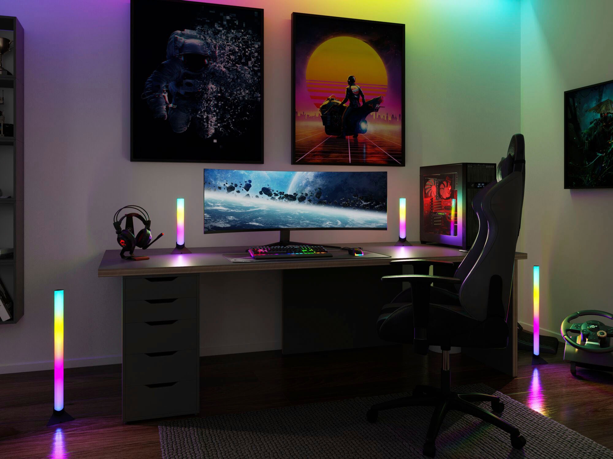 Paulmann LED-Streifen »EntertainLED Lightbar Dynamic Rainbow RGB 30x30mm 2x0,6W 2x24lm«, 2 St.-flammig
