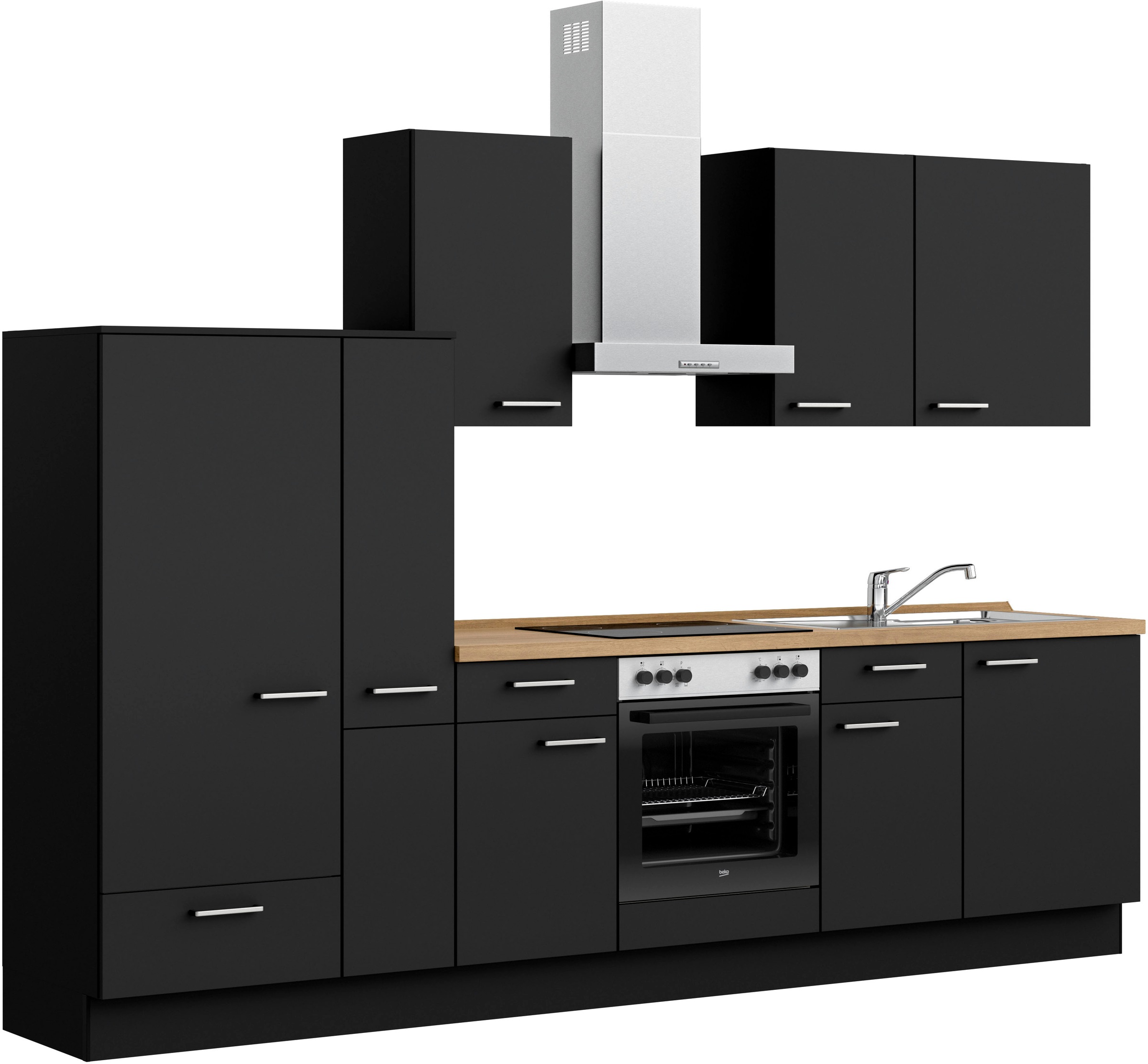 nobilia® Küchenzeile »"Touch I"«, vormontiert, Ausrichtung wählbar, Breite 300 cm, wahlw. mit E-Geräten