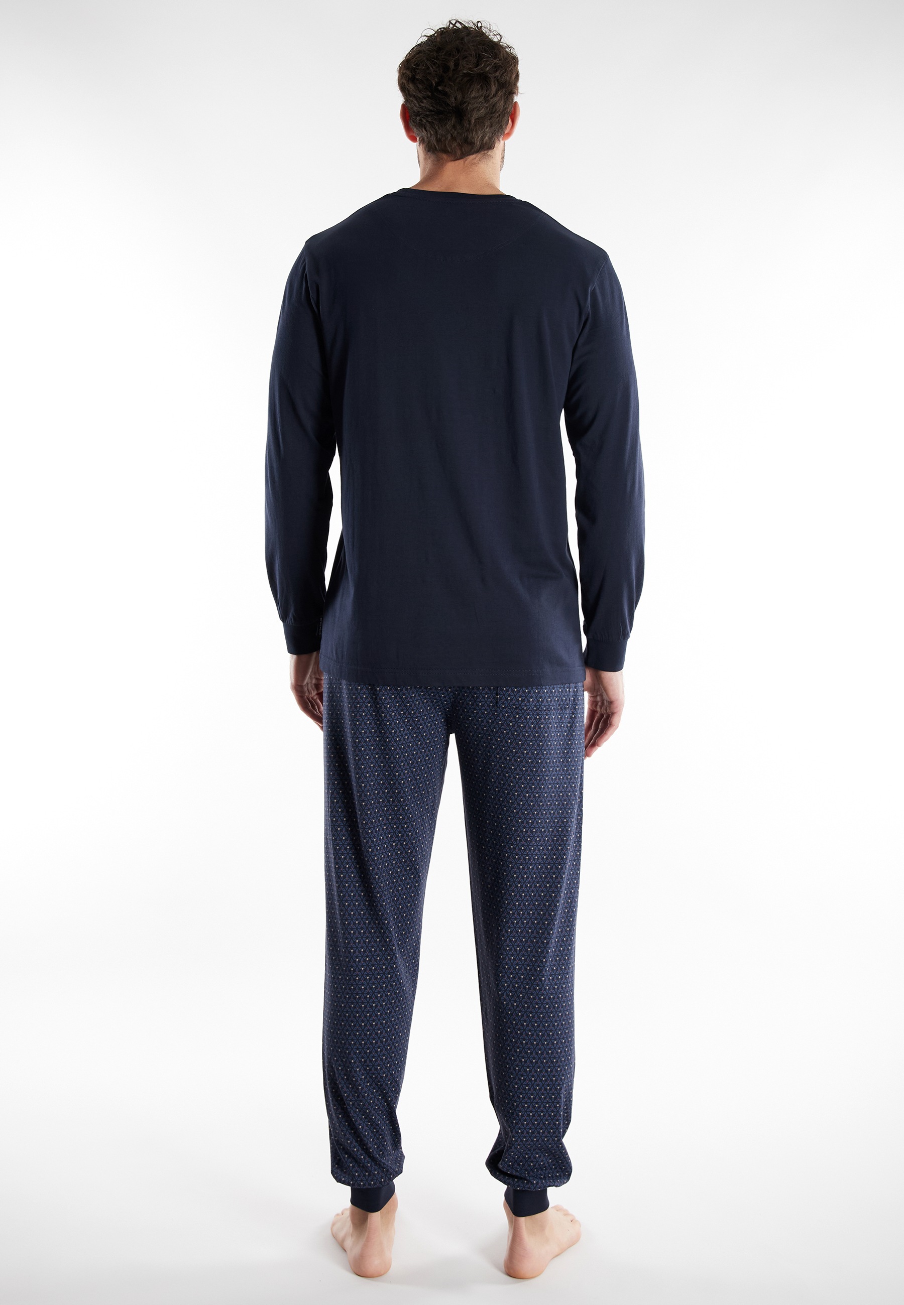 Thumbnail - TOM TAILOR Schlafanzug "Rhodos" 2 tlg. Langarm, Rundhalsausschnitt, gepunktet, basic, Baumwolle